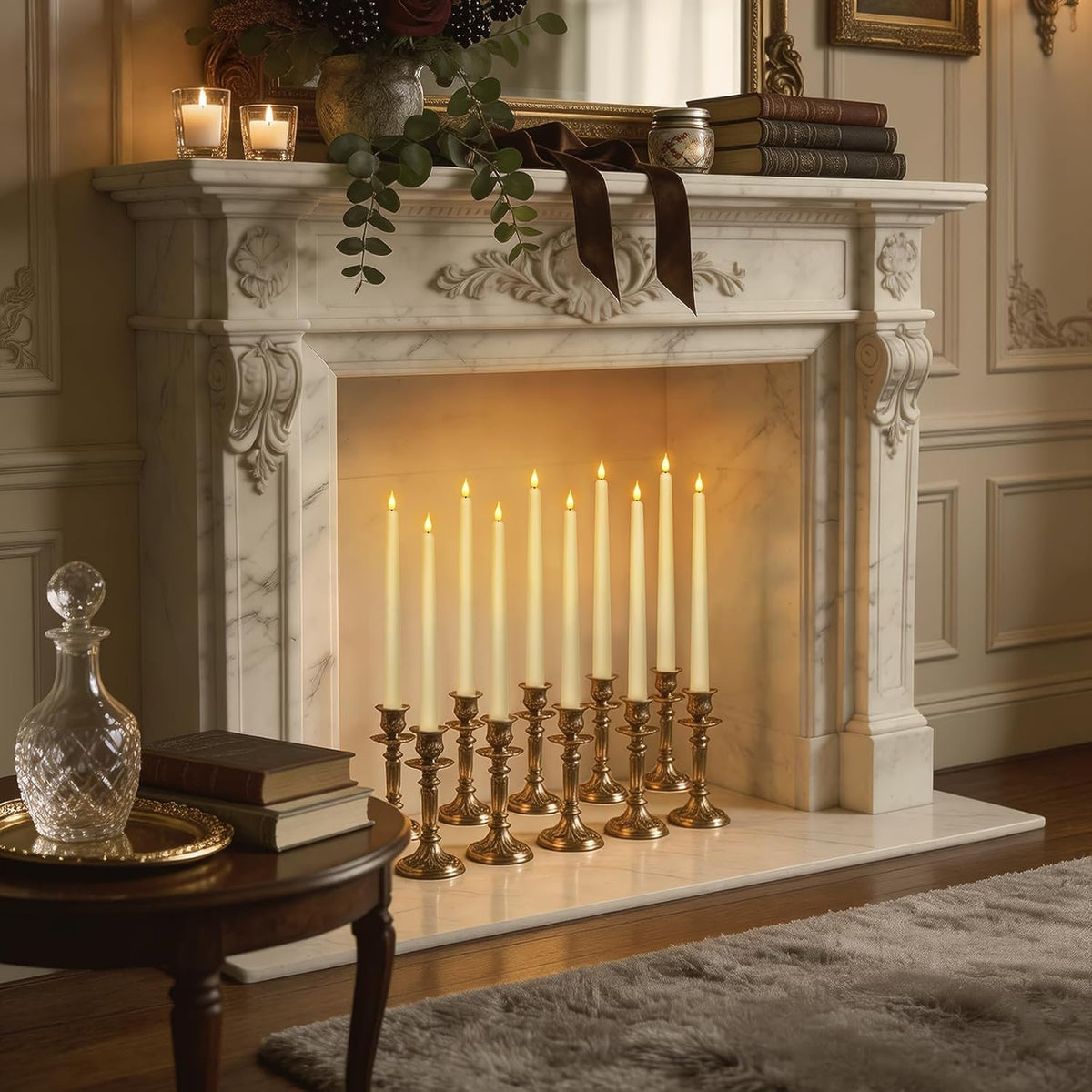 Homemory 48 Pcs Flameless Taper Candles with Remote Timer Dimmer, 11 inches Ivory Candlesticks Battery Operated