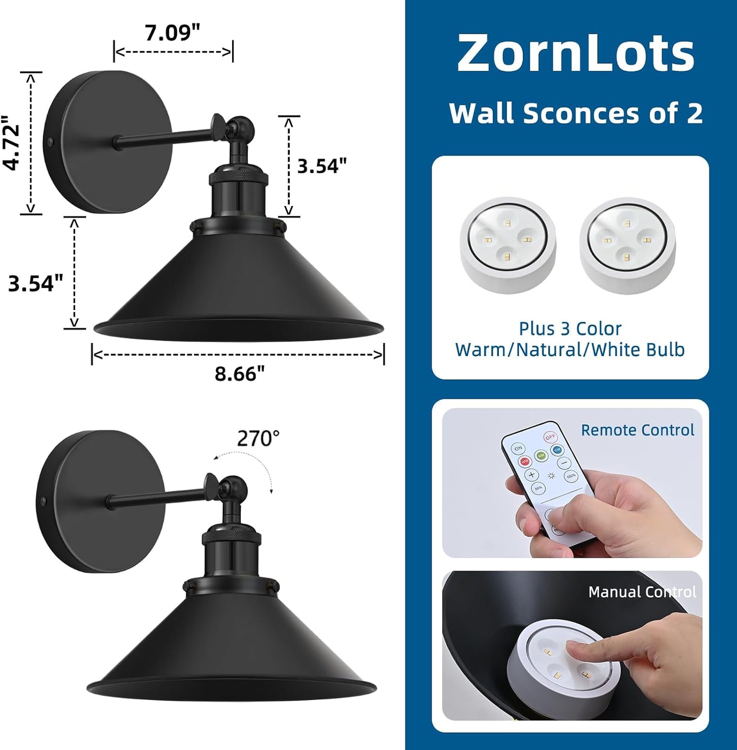 Battery Operated Wall Sconce Set of 2,Vintage Wireless Wall Sconces with Remote,Dimmable Led Wall Lights,Wall Lamp