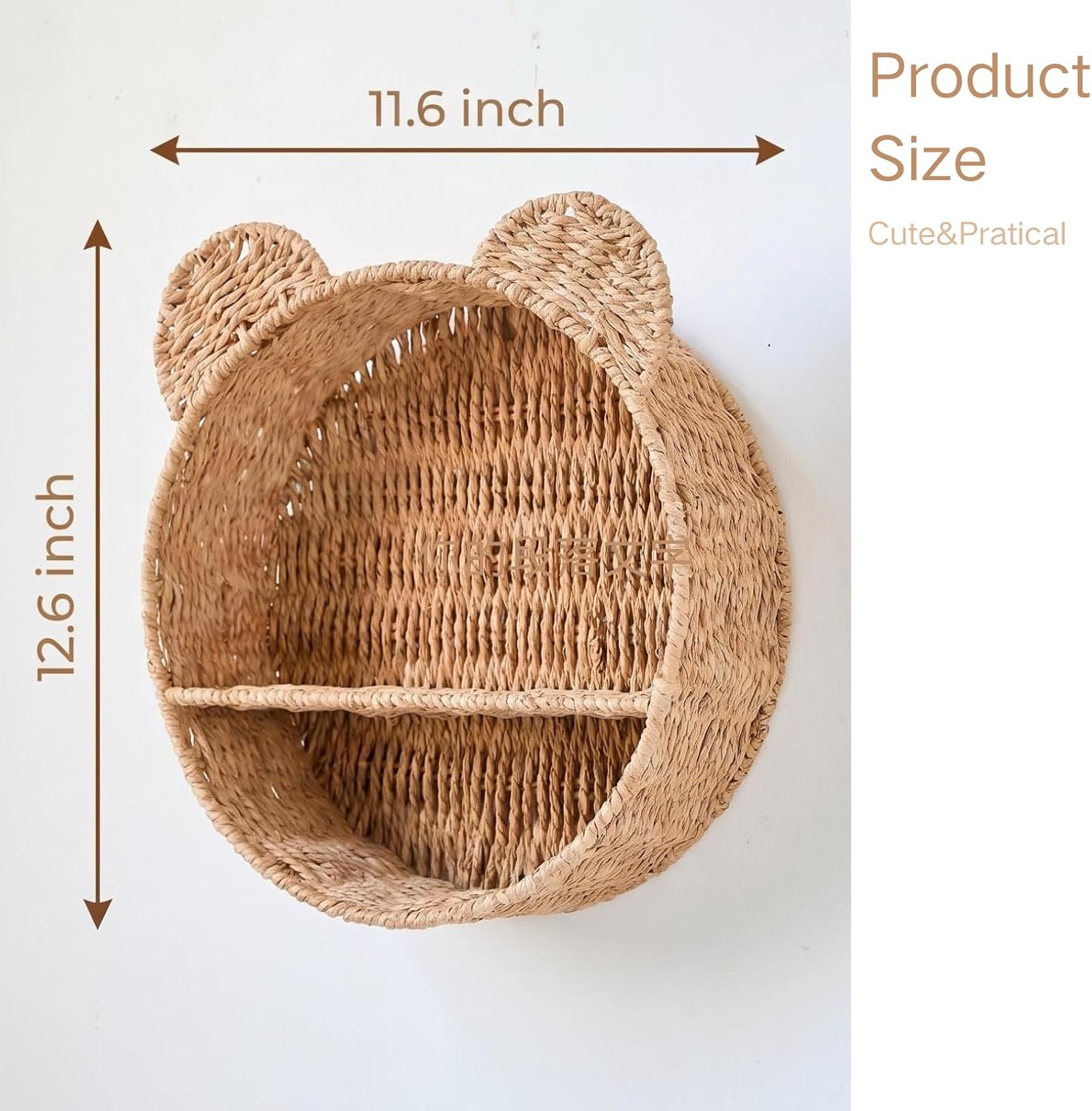 Handwoven Bear Wall Basket for Kids Room