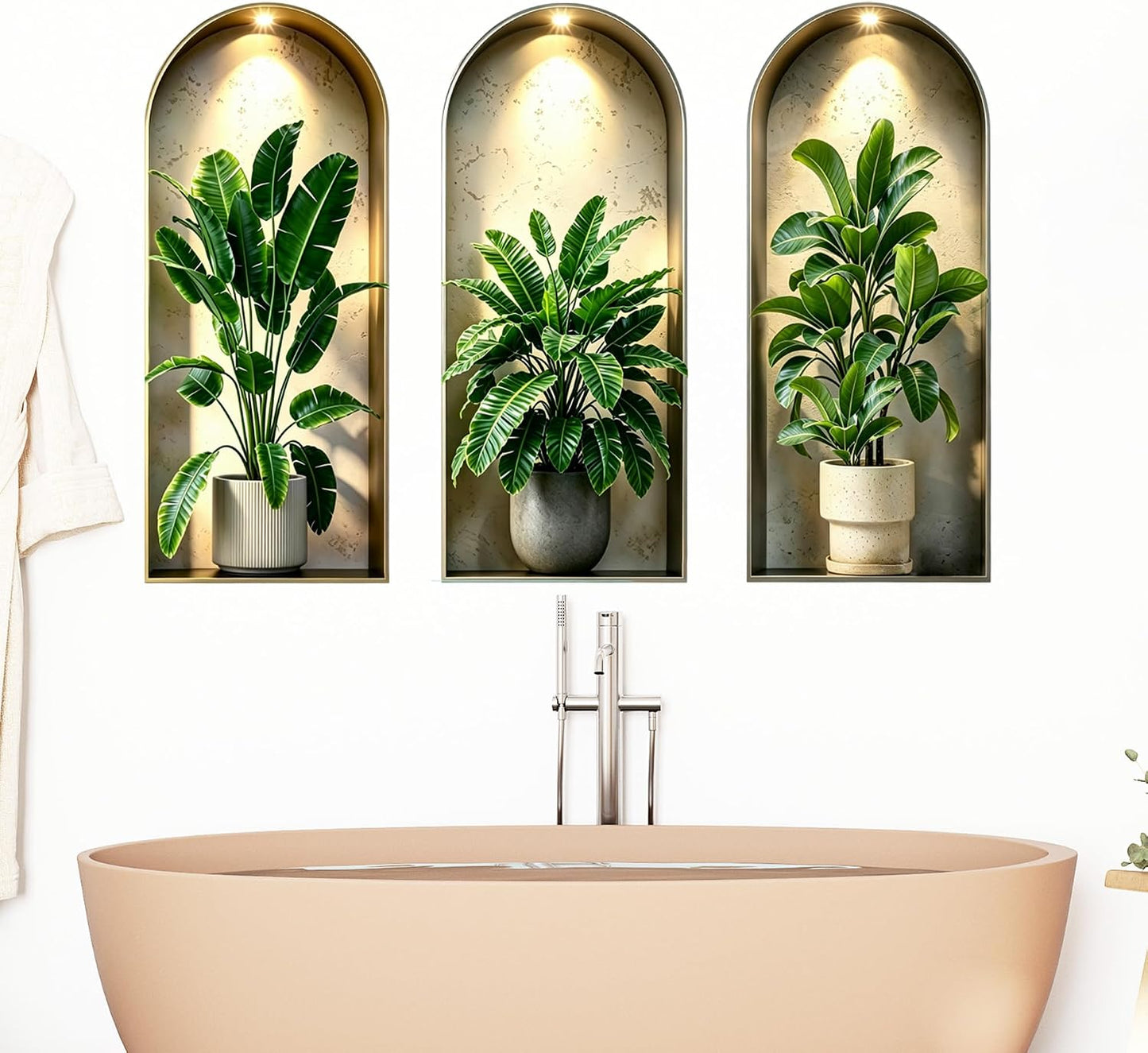 3D Magic Wall Art Mural Sticker / 3d Potted Plants Wall Decals / Green
