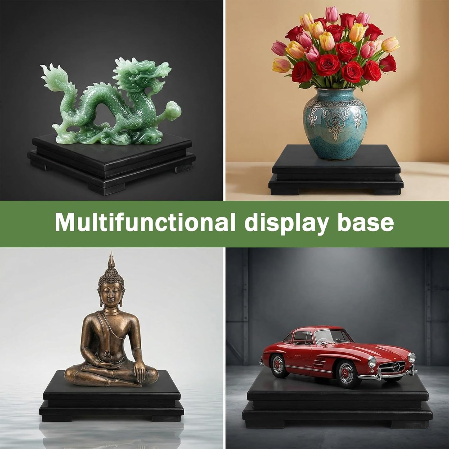 Square Wooden Display Stand / 6.7 x 6.7 x 2 / Set of 2