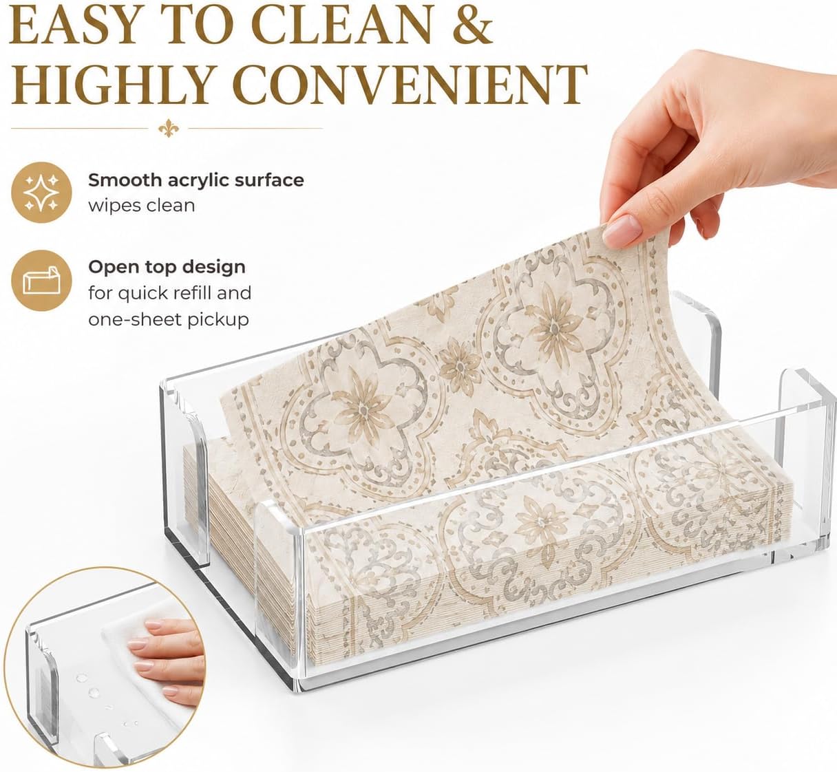 Acrylic Napkin Holder / Clear / Vertical