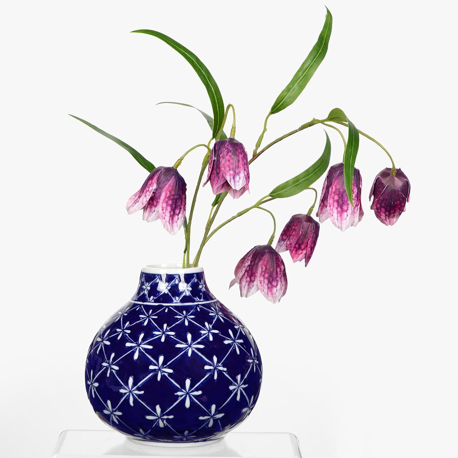 White Vase Porcelain Vases Small Chinoiserie Decor Ceramic Gifts Chinese Flower Vase / Blue