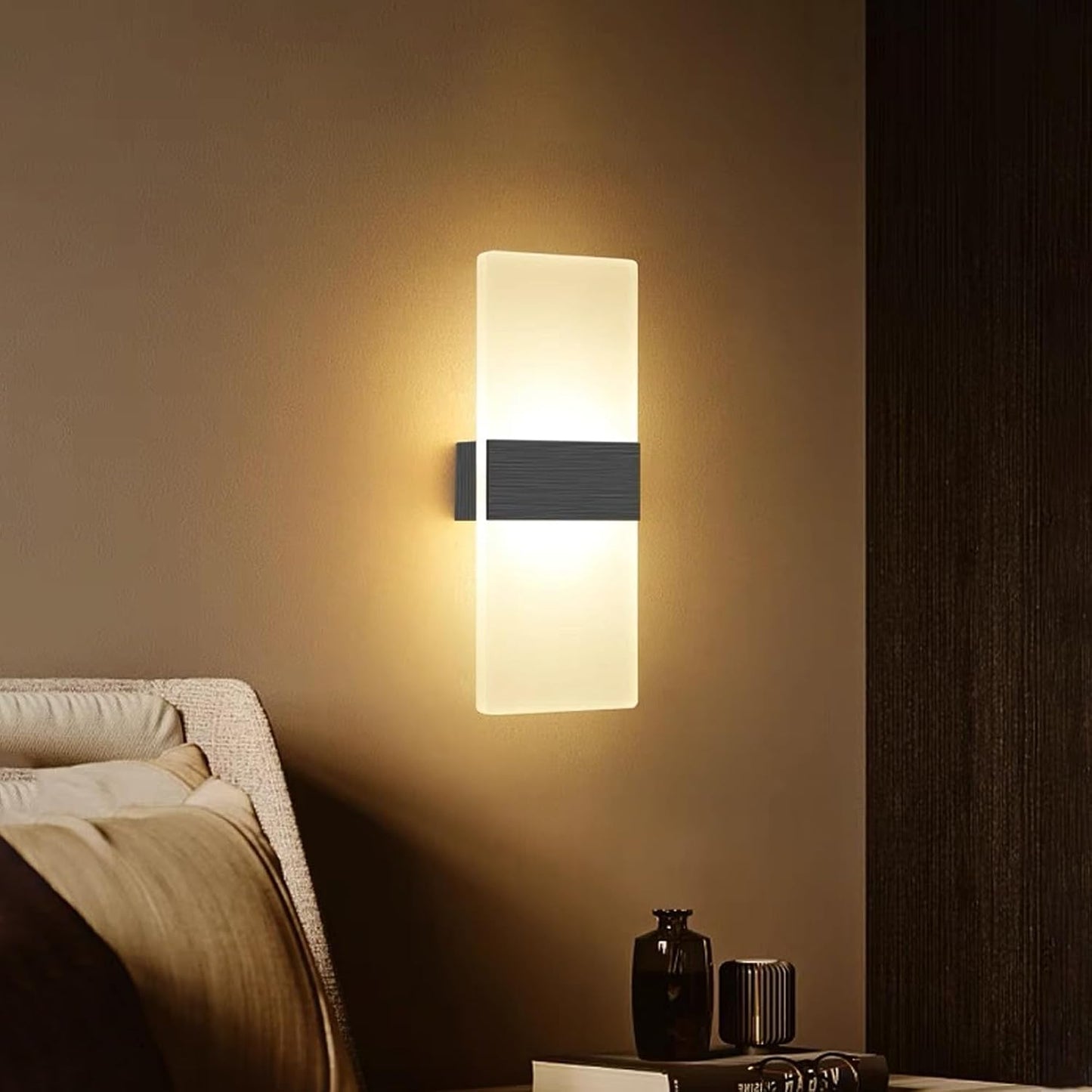 MEHIDFY Wall Sconces Sets of 2, Dimmable Touch Control Wall Lamp, Rechargeable LED Wall Sconces, Battery Operated Wall