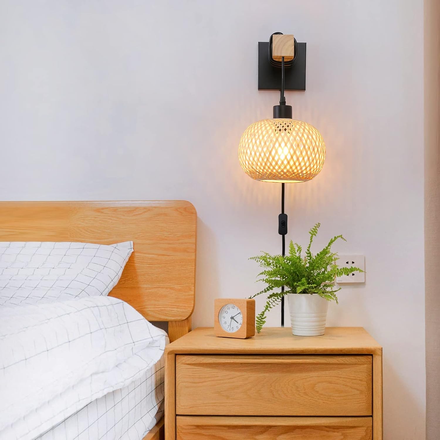 Farmhouse Plug in Wall Sconces Light Fixture