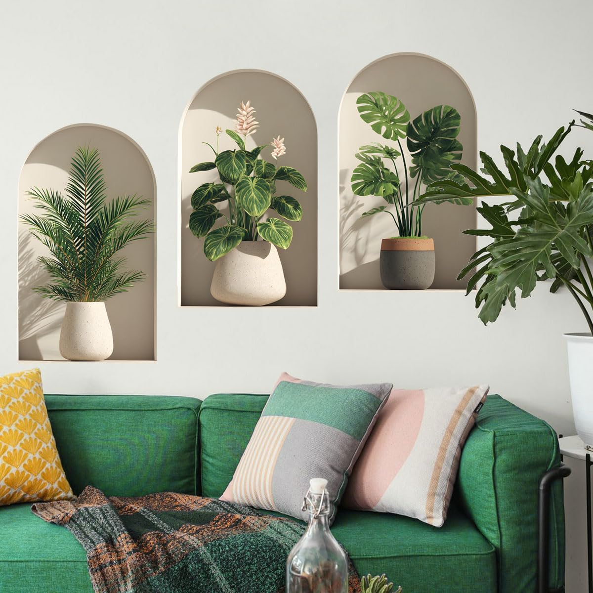 Plants Wall Decals / Potted Flower Decor 46 / Green