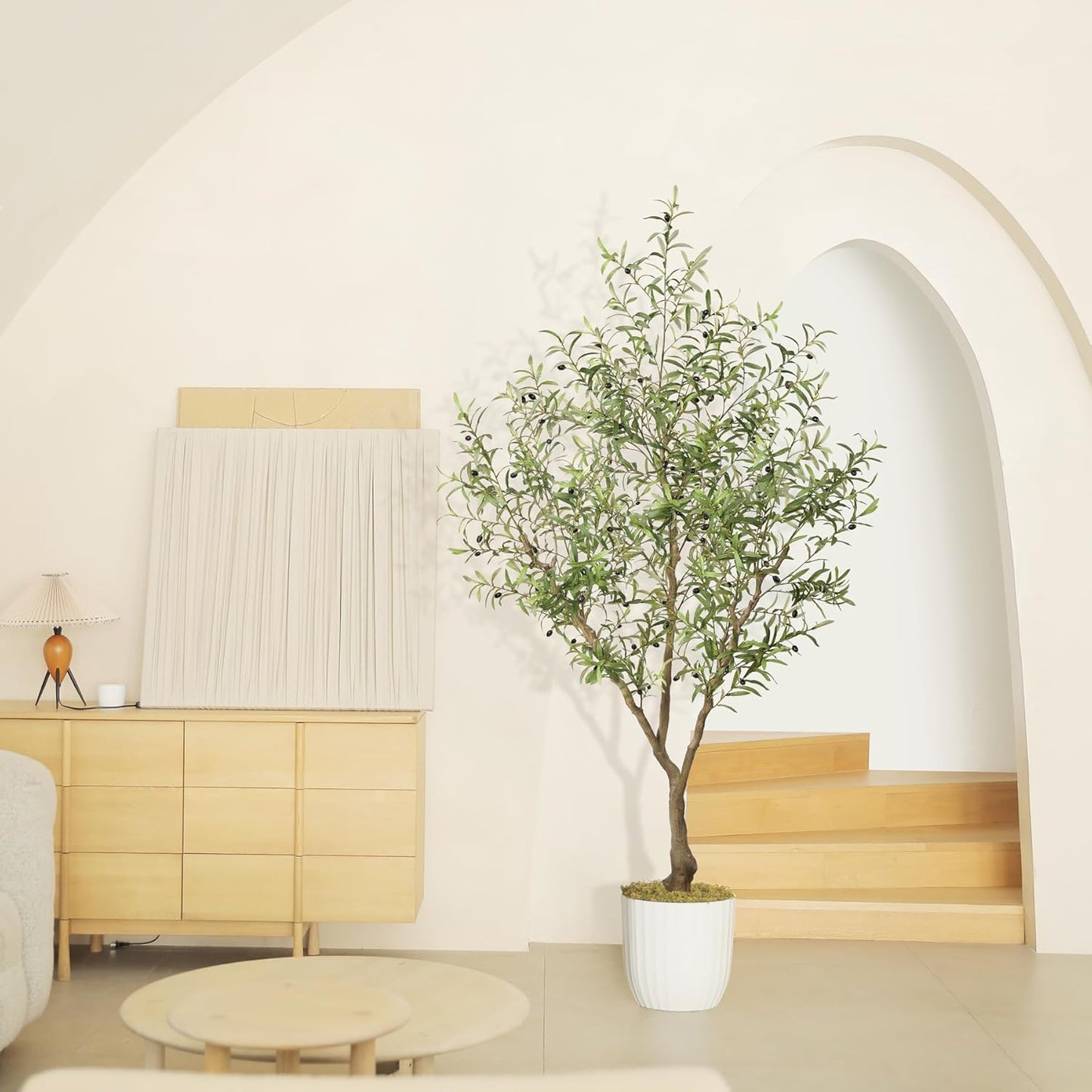 Large Olive Branches and Lifelike Fruits / 7ft / 7 Inch
