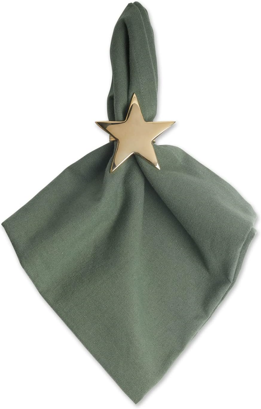 DII Christmas Thanksgiving Holiday Tabletop Décor Collection Decorative Napkin Ring Holder Set, 2.5" Diameter, Gold