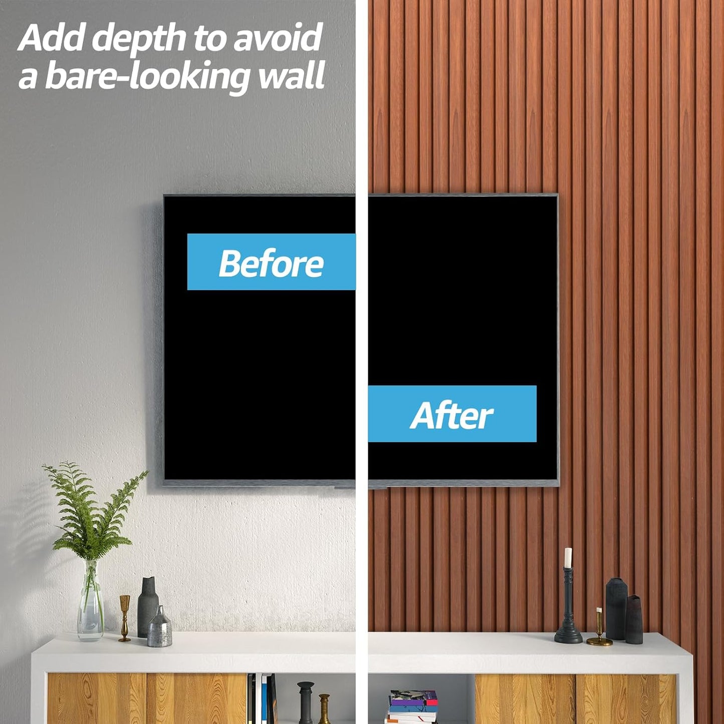 WPC Wainscoting Panels / 48" * 6 / Teak / 48 x 6 / Set of 16
