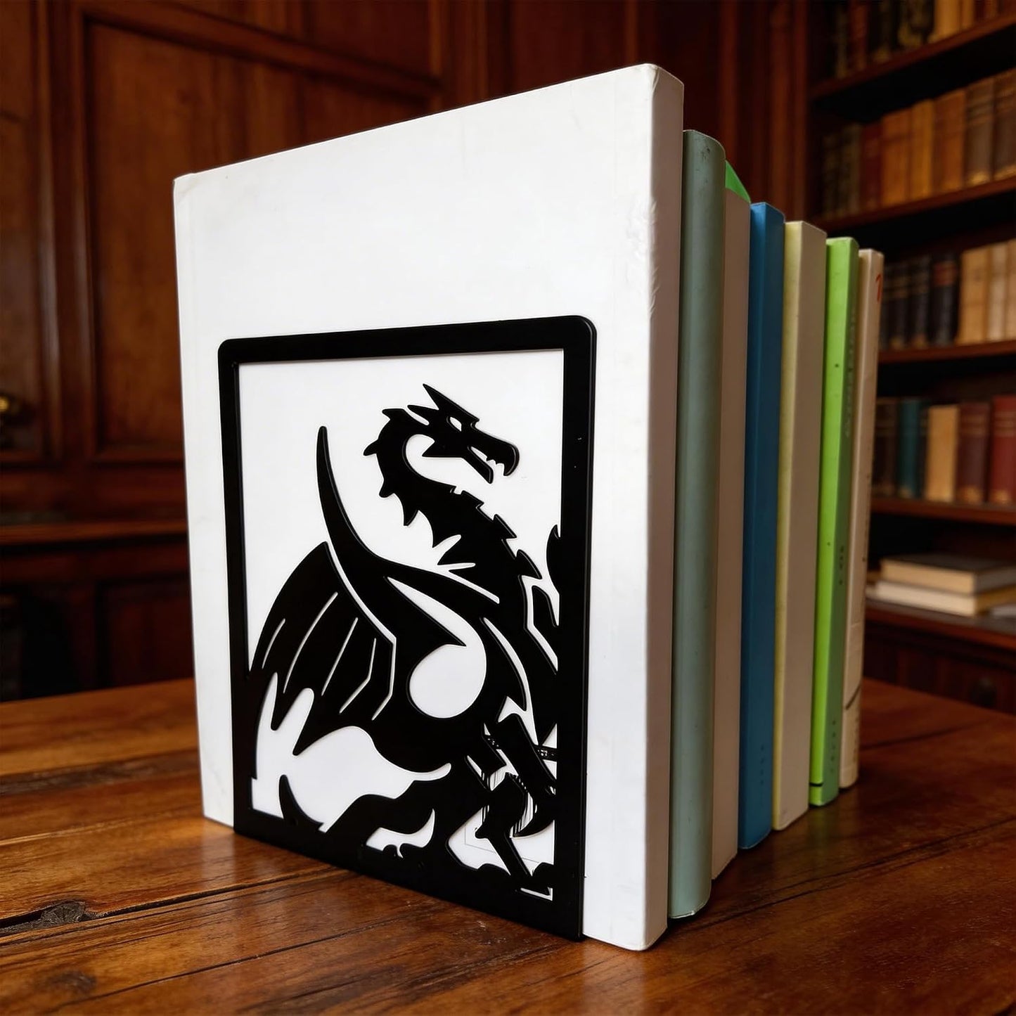 Metal Bookends / Dragon Castle / 1 Pair
