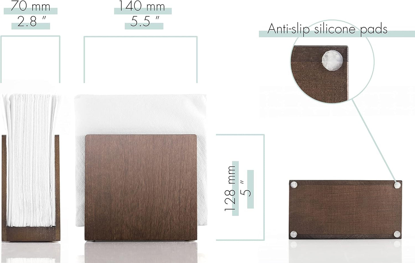 Wooden Farmhouse Napkin Holders / Brown