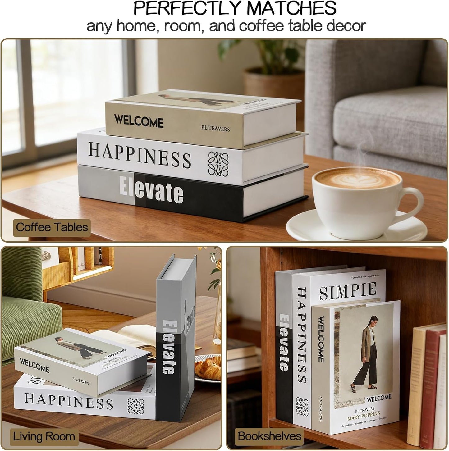Faux Book / Fake Books / Set of 3