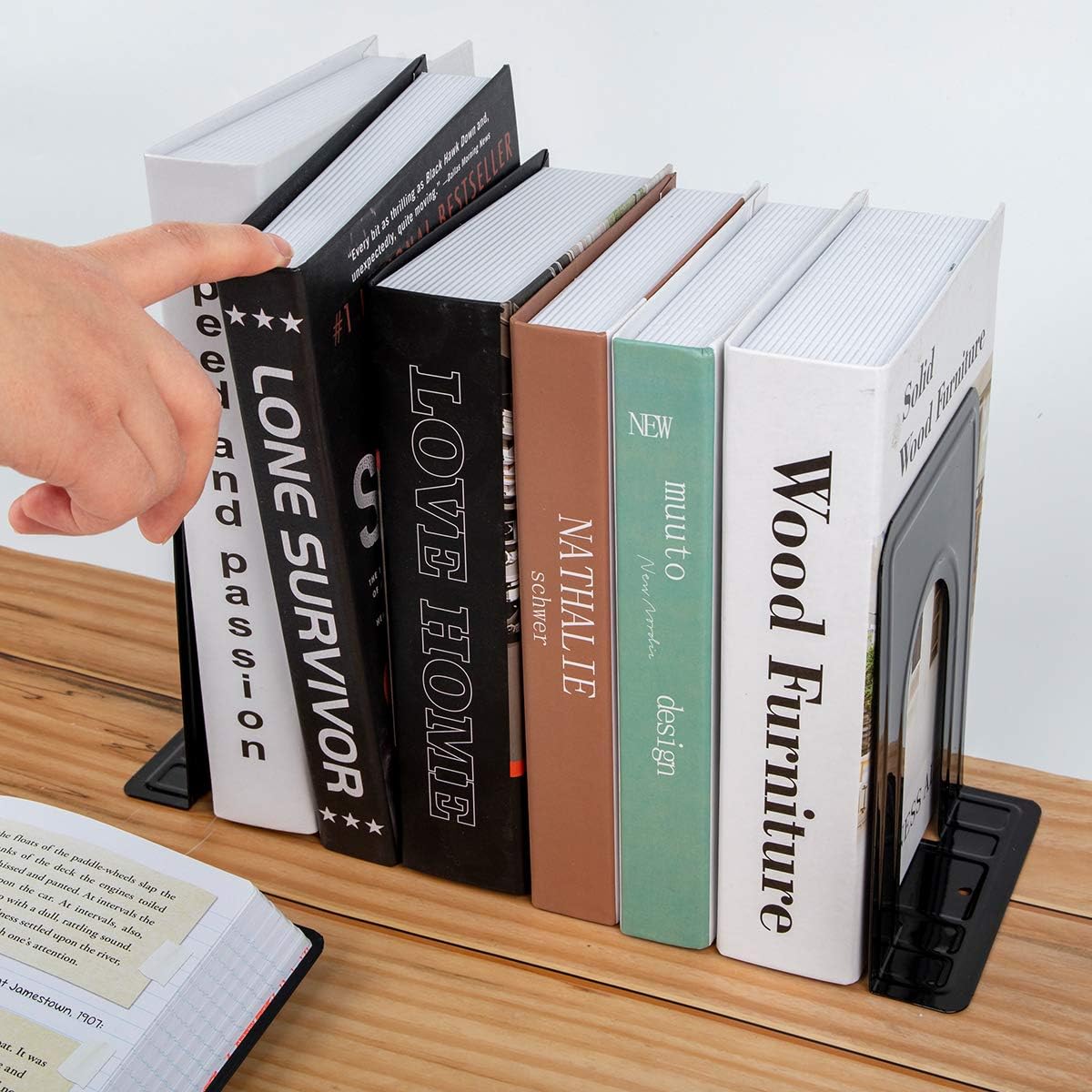 Book Ends Metal Bookends / Black / 6.6 x 5.7 x 5 / Set of 20