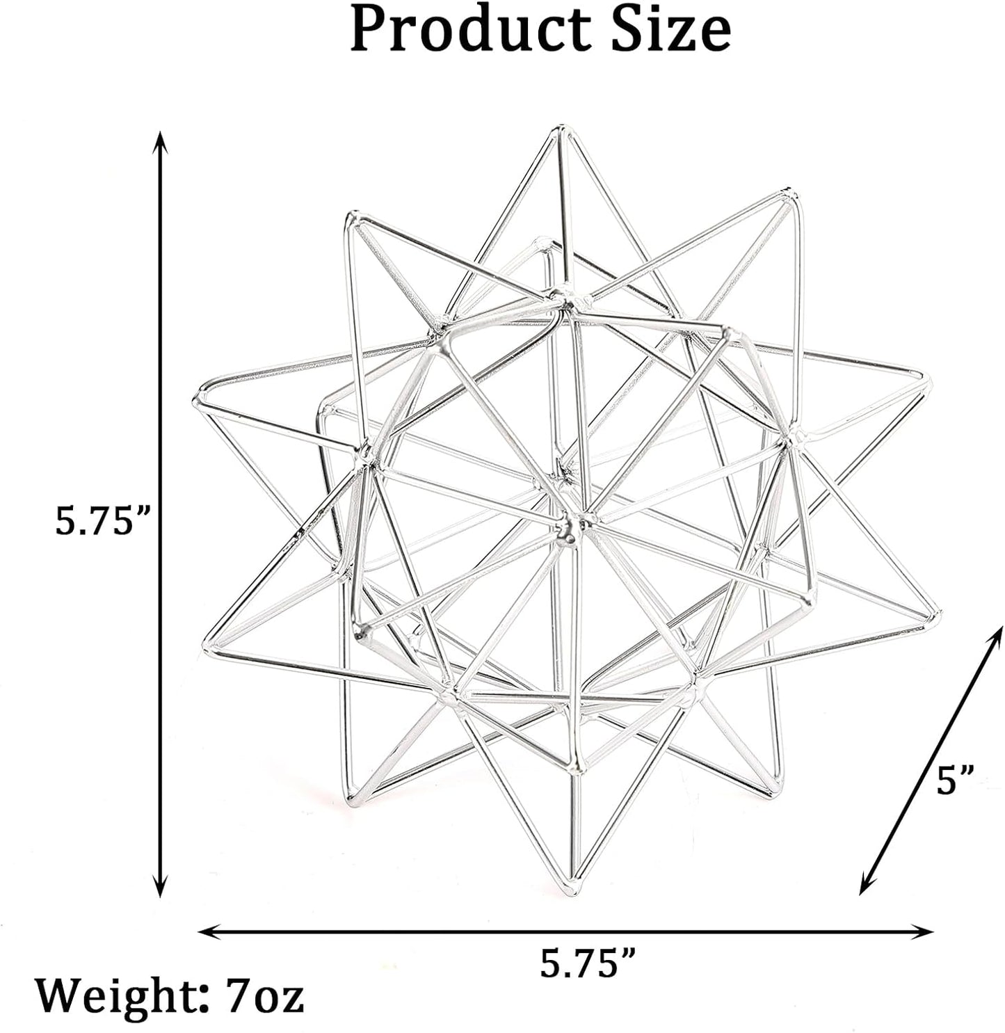 Metal Geometric Table Top Decor / Sliver