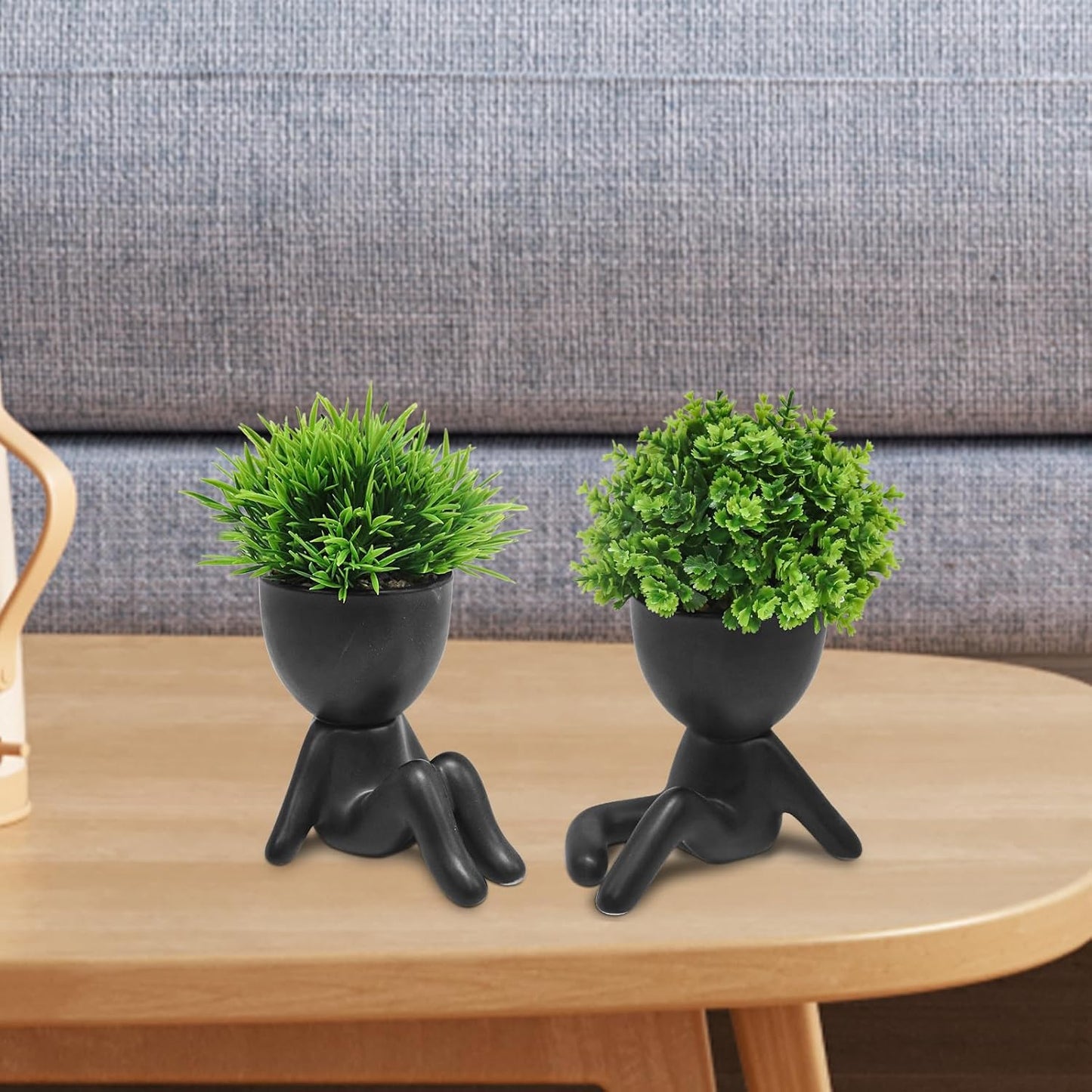 Artificial Mini Succulent Plants / Black / Set of 4