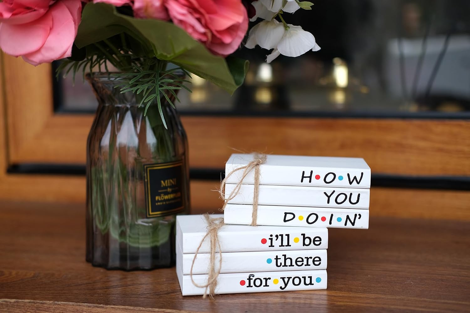 Mini Decorative Wooden Book Stack for Tiered Tray Accent / There for You
