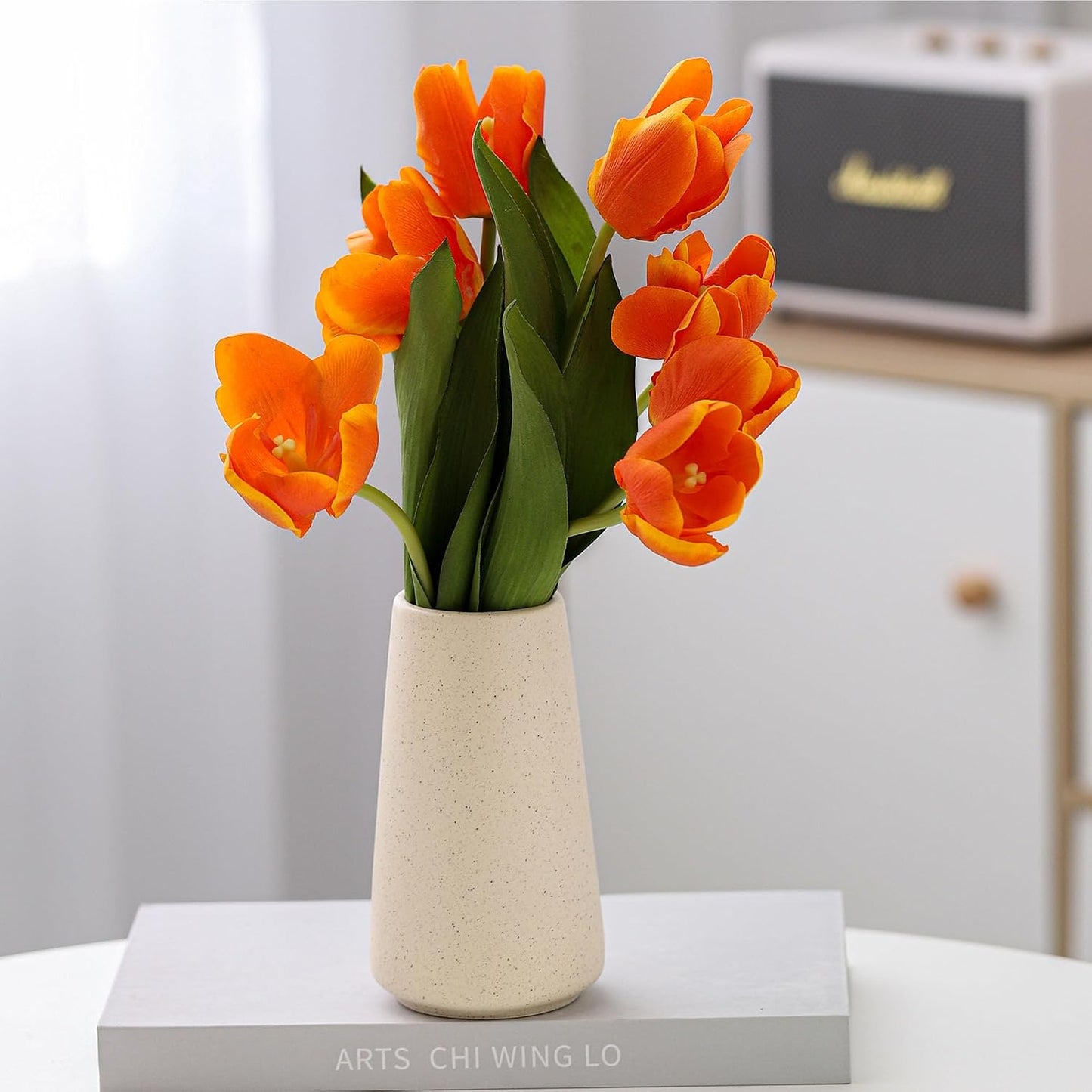 Ceramic Vase / Boho Off White Cream Vases for Flower / Beige / Small