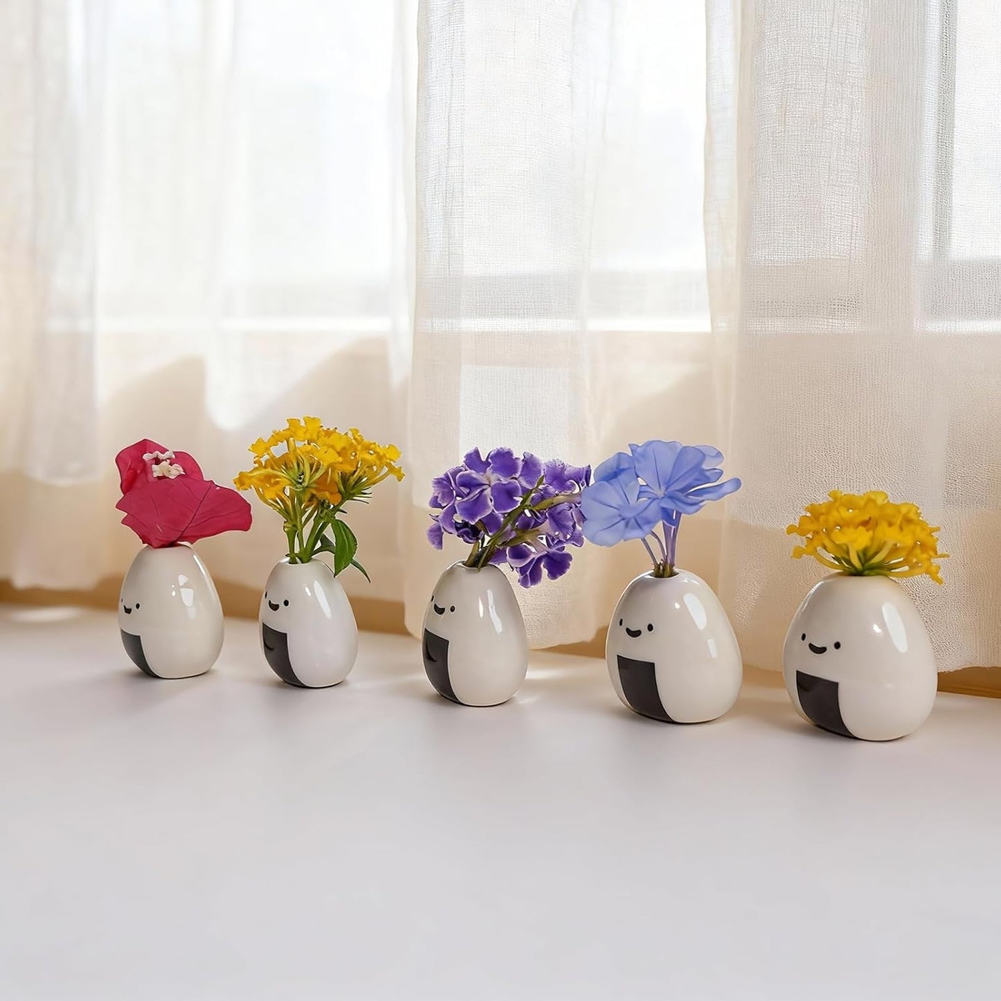 Handmade Ceramic Rice Ball Miniature Vases / Rice Ball Vase / Set of 5