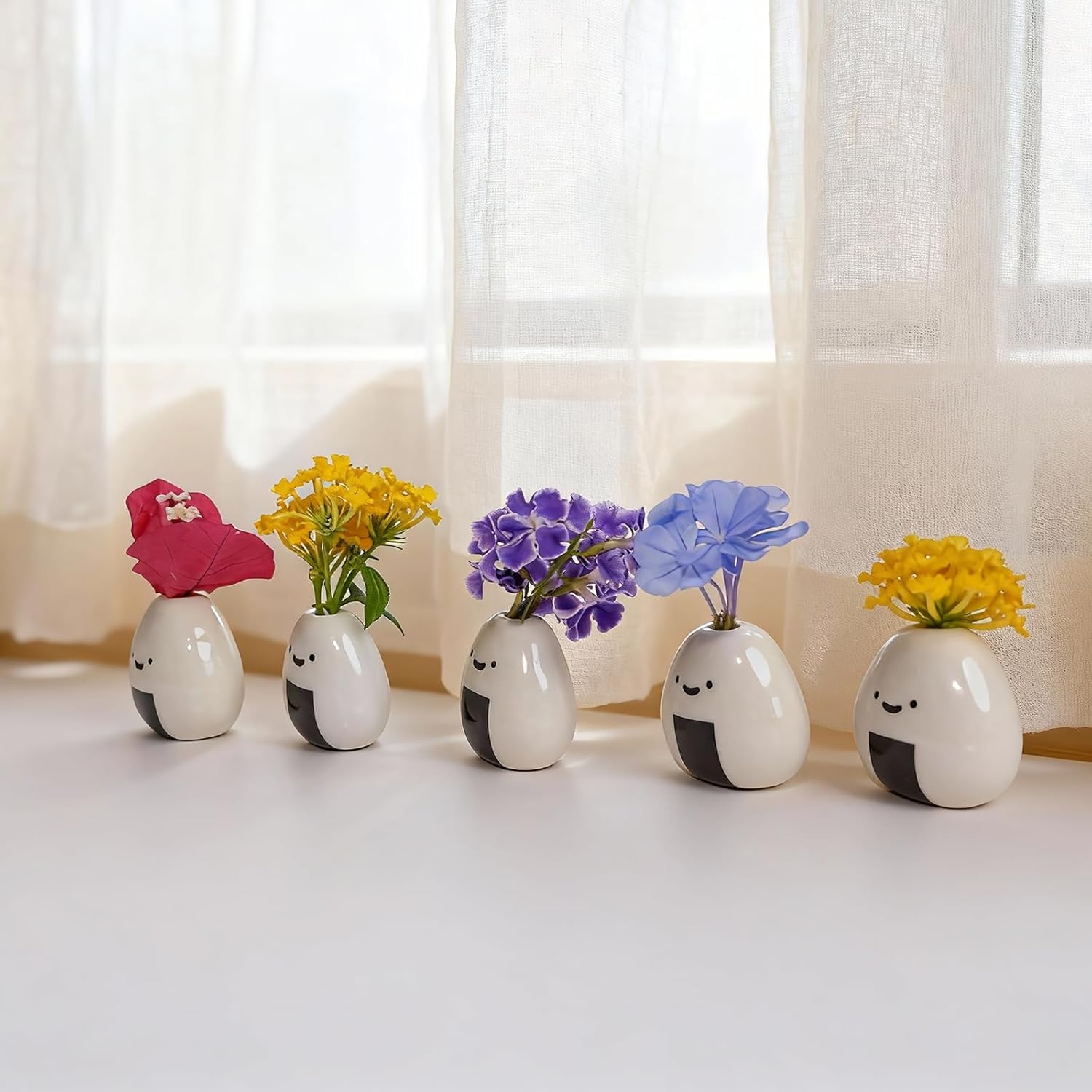 Handmade Ceramic Rice Ball Miniature Vases / Rice Ball Vase / Set of 5