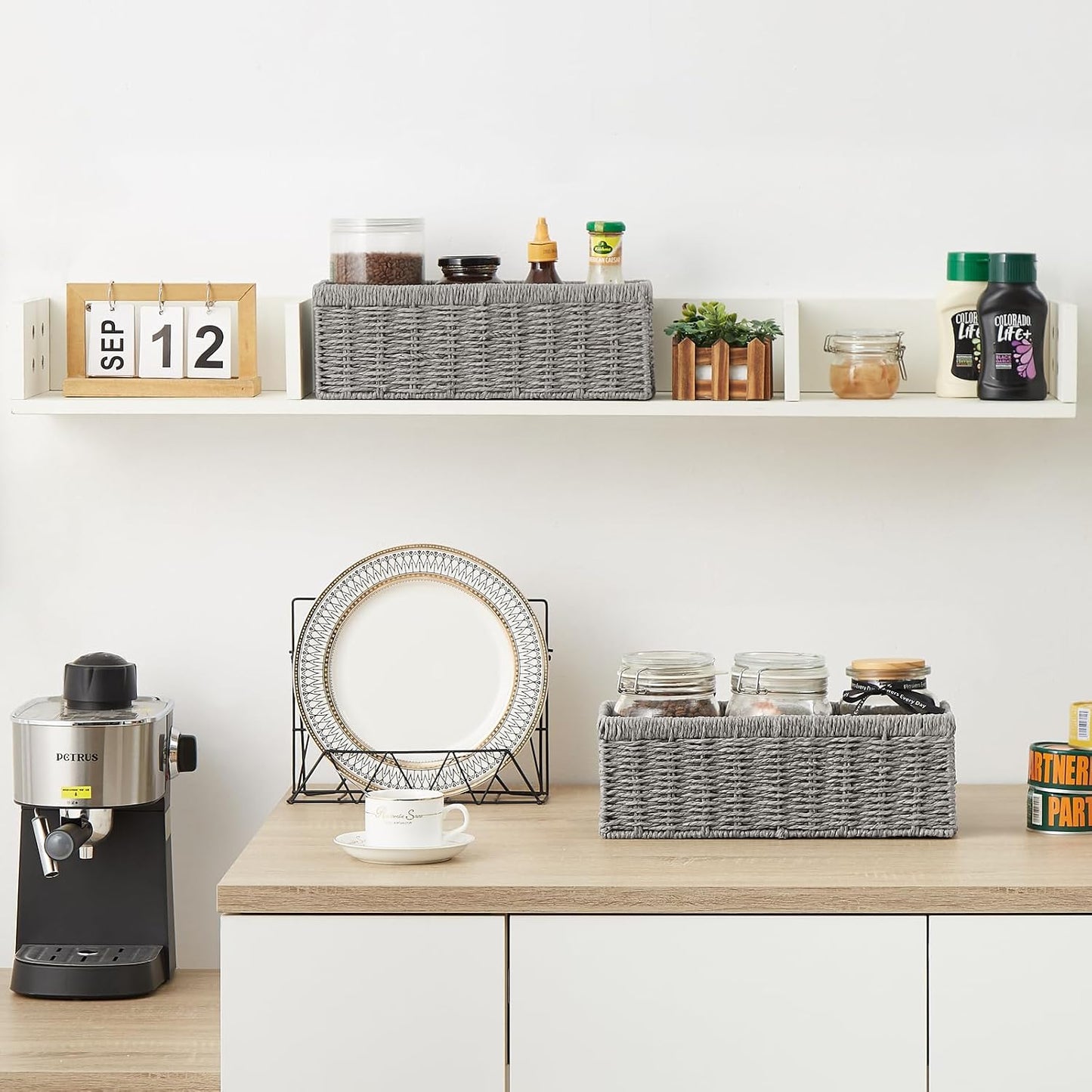 Wicker Baskets / Wicker Storage Basket / Paper Rope