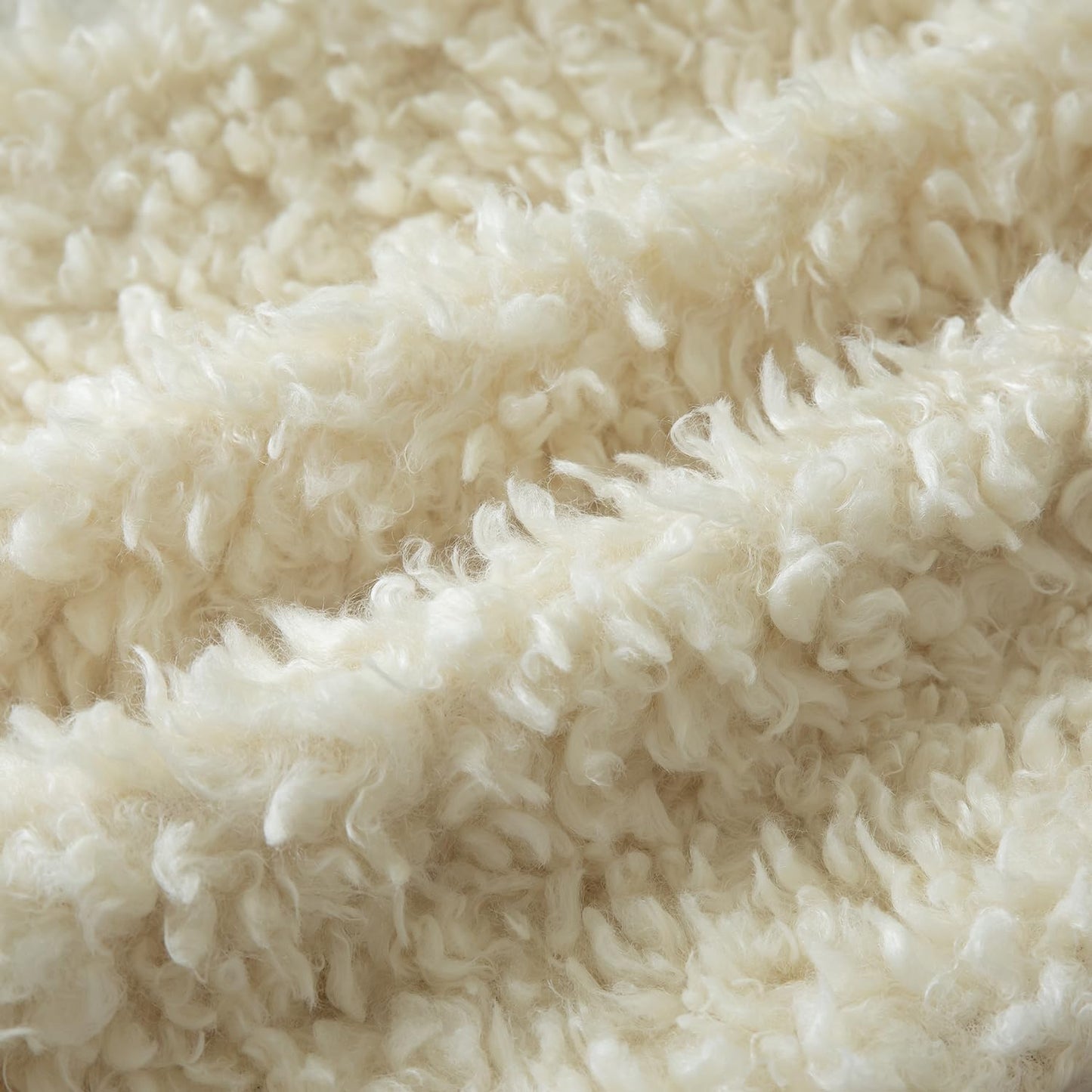 Faux Fur Throw Pillow Covers Boucle Decorative Sherpa Pillow / Cream Yellow / 18 x 18 / Set of 2