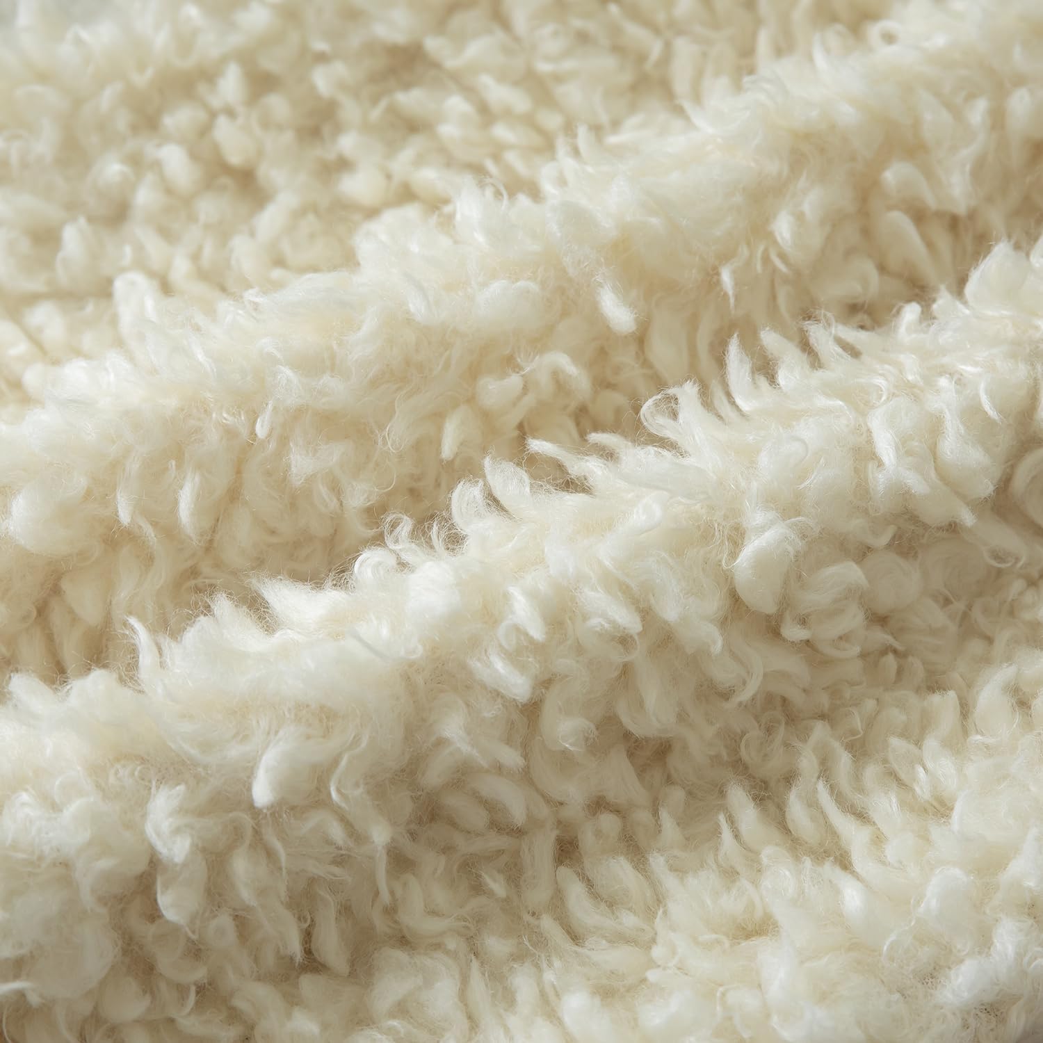 Faux Fur Throw Pillow Covers Boucle Decorative Sherpa Pillow / Cream Yellow / 18 x 18 / Set of 2