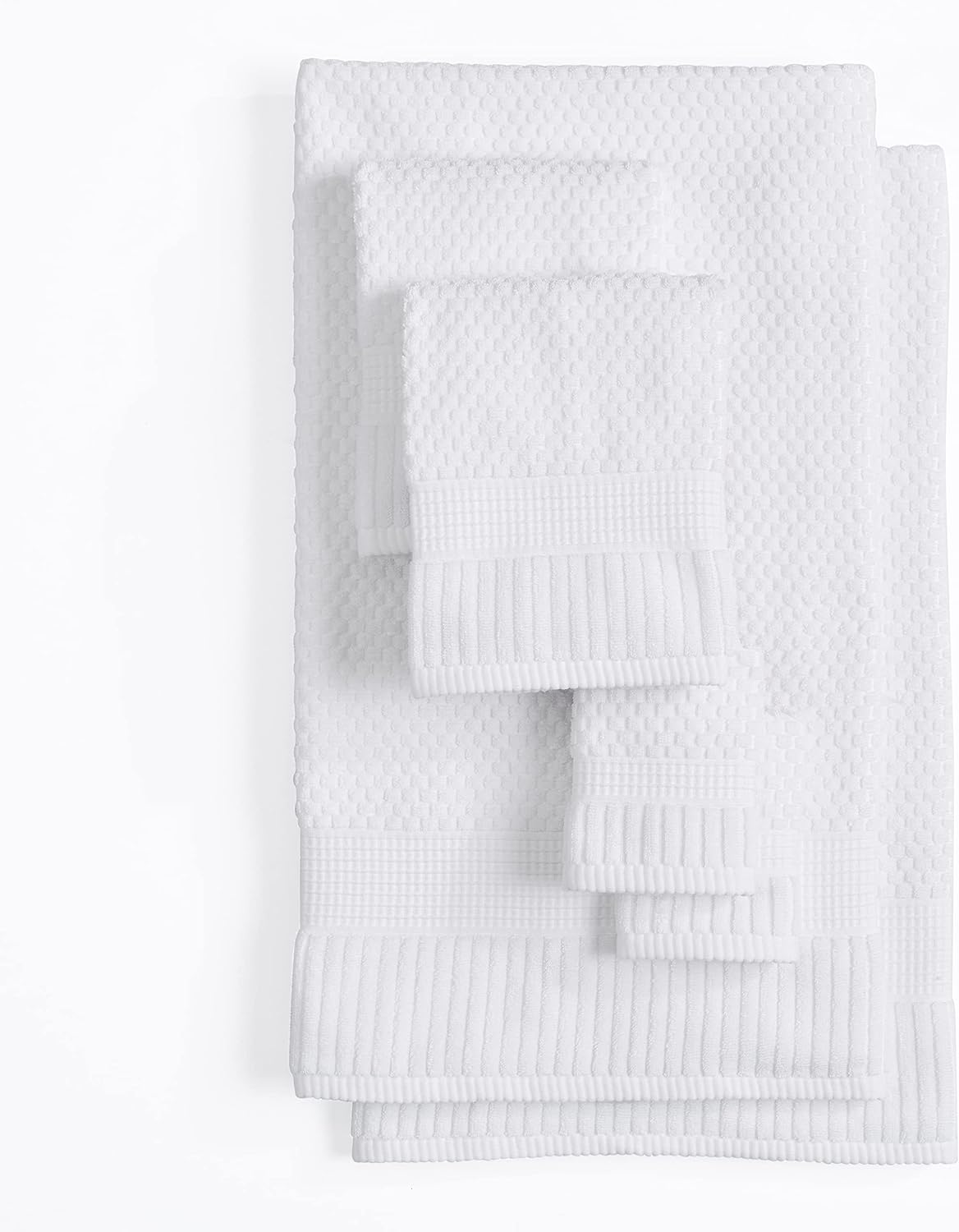 NY Loft 100% Cotton 6-Piece Bath Towel Set | White | Oeko-TEX | Quick-Dry | 30" x 52" Bath Towels | 16" x 28" Hand