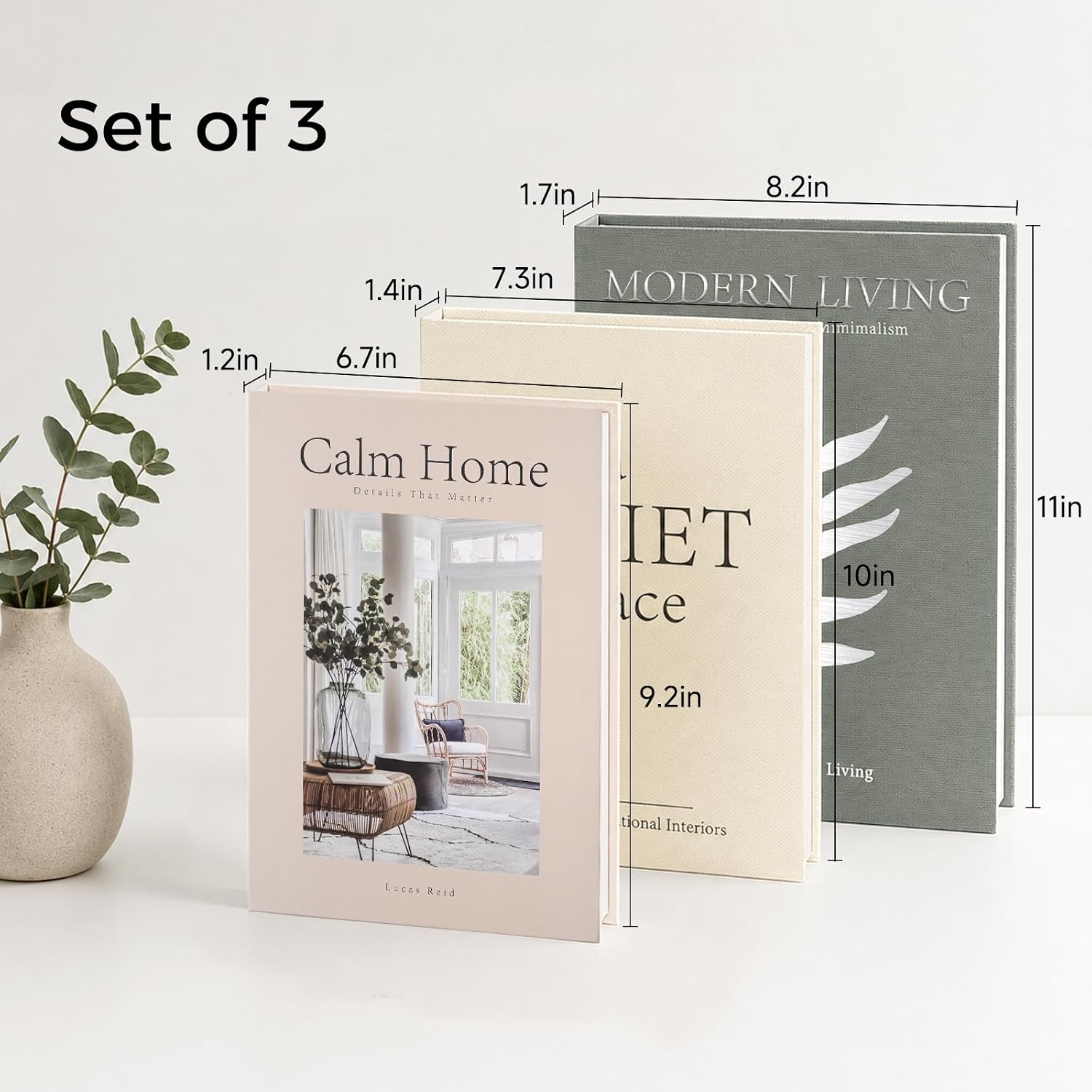 Decorative Books / Stackable Fake Books / Sage Green / Set of 3