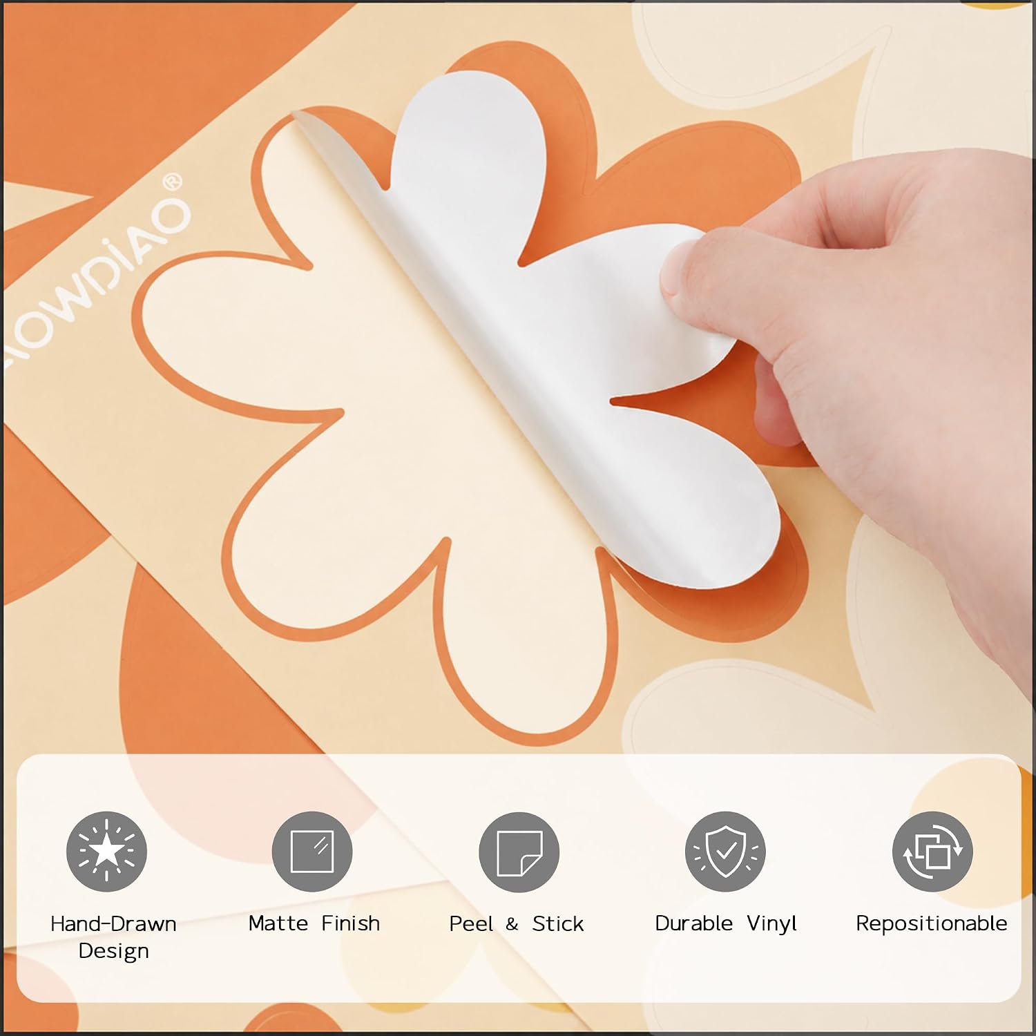 Large Daisy Wall Decals / Groovy / Set of 52