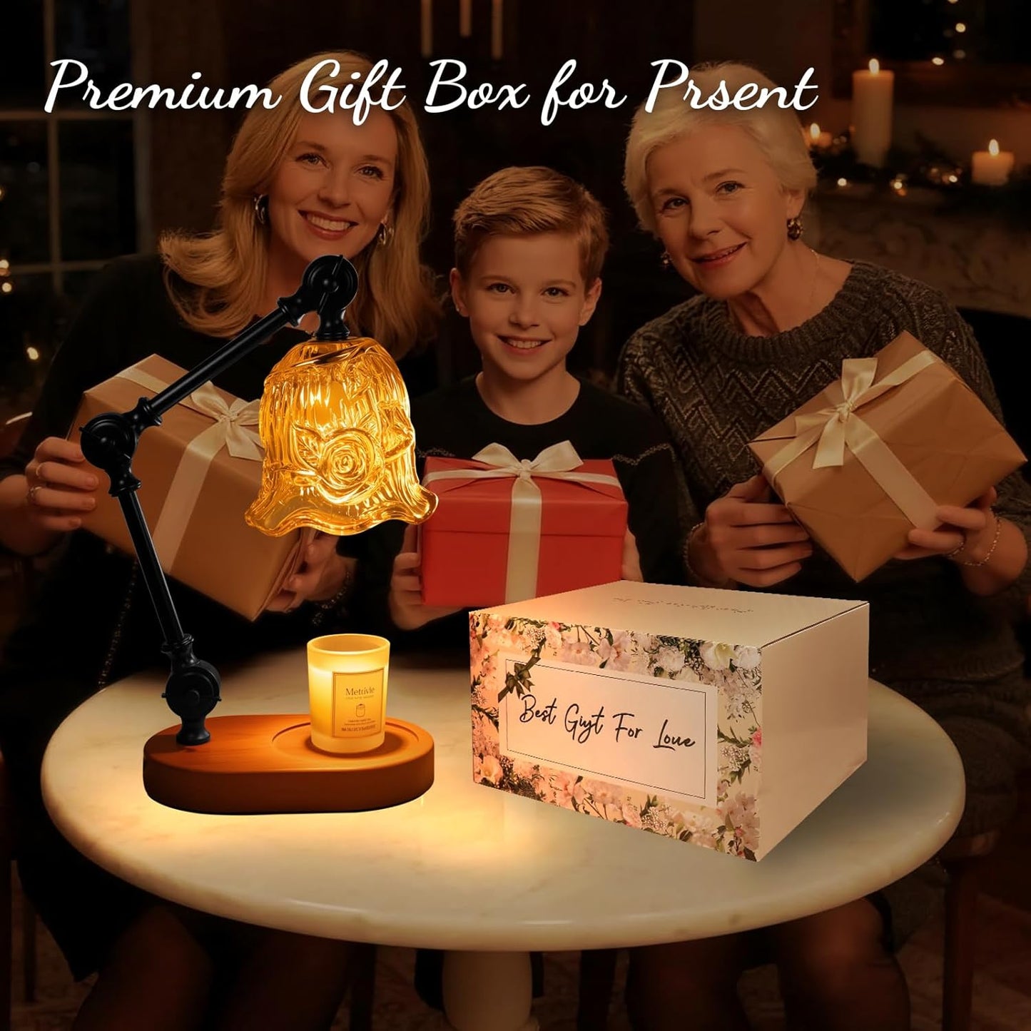 Candle Warmer Lamp Dimmable Wax Melting Warmer Adjustable Height | Bedroom Living Room Decor, Birthday Christmas