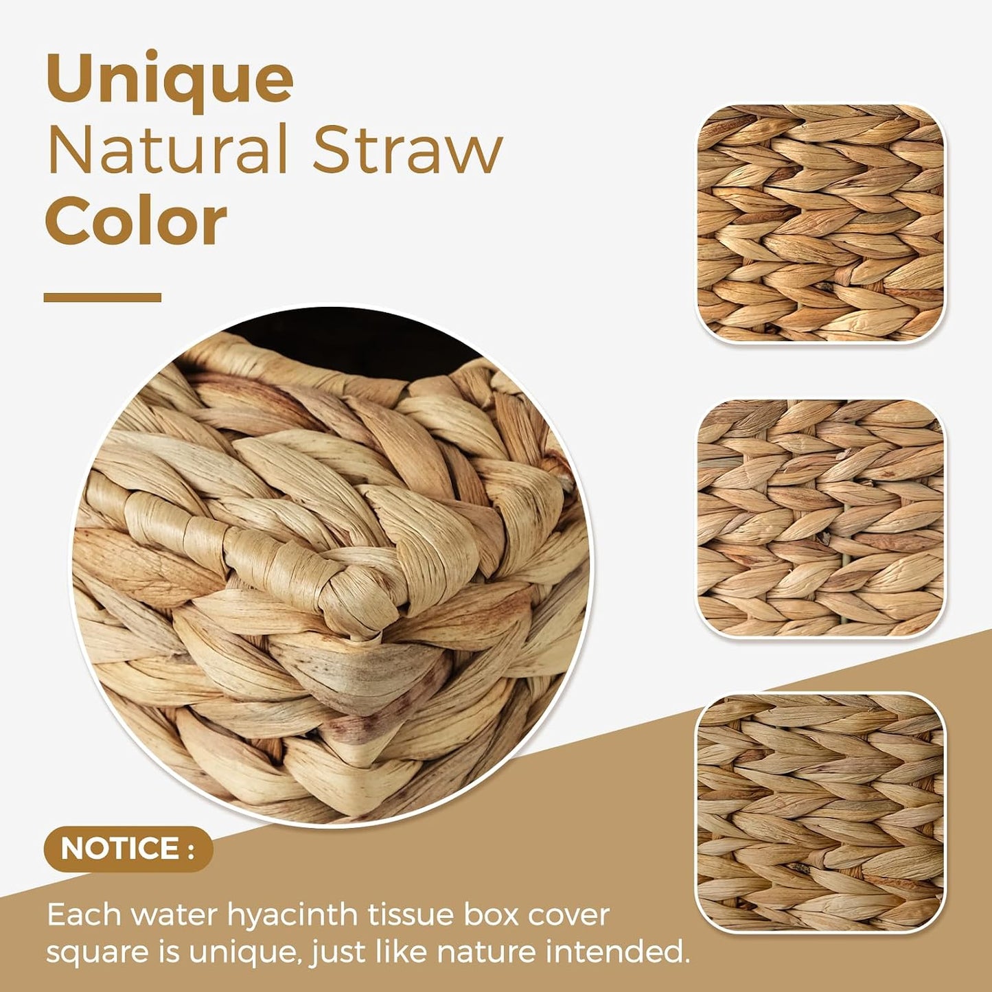 2 PK Rattan Tissue Box Cover / Set of 2