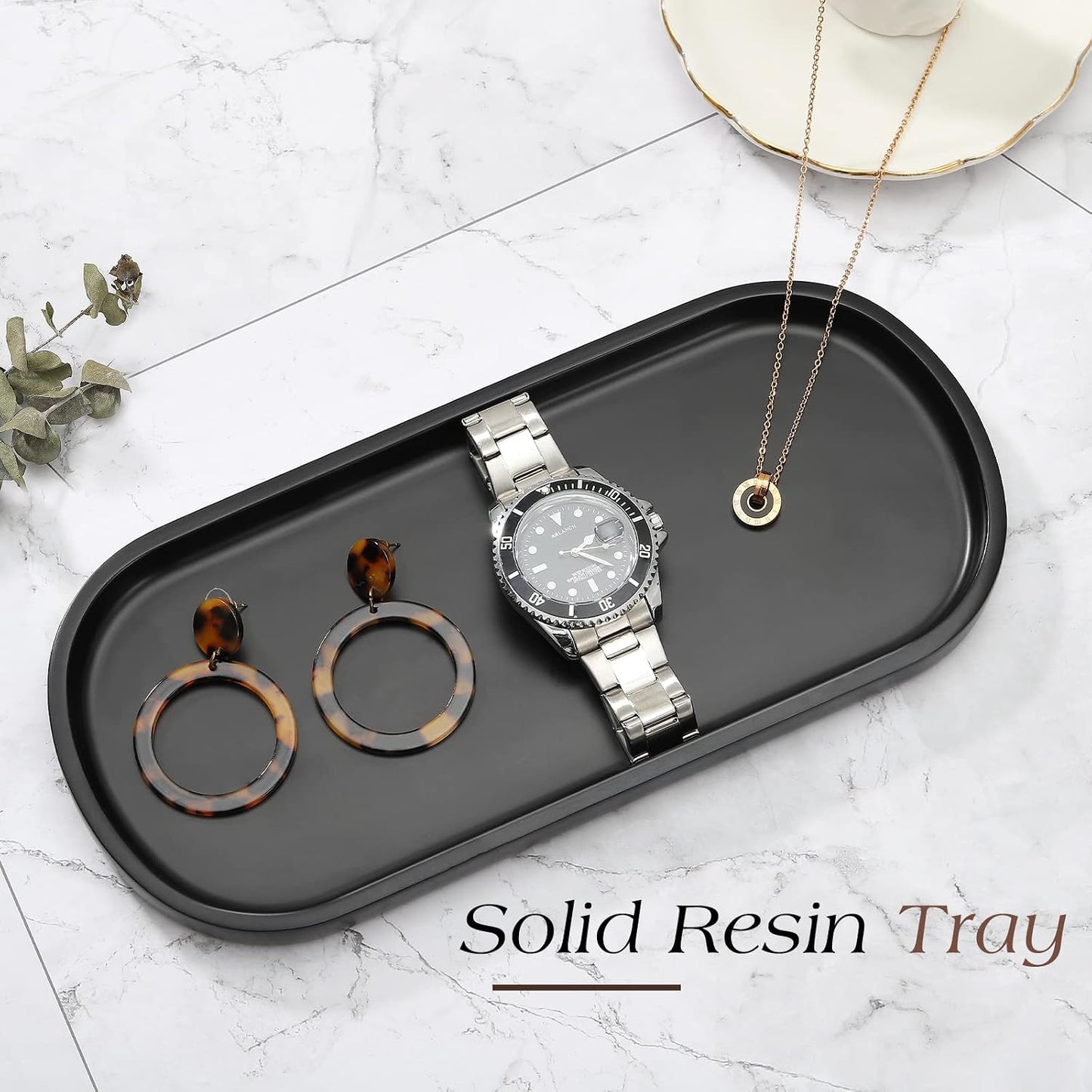 Tray / Black Vanity Tray / 9.8 x 4.5 x 0.7 / Matte Black