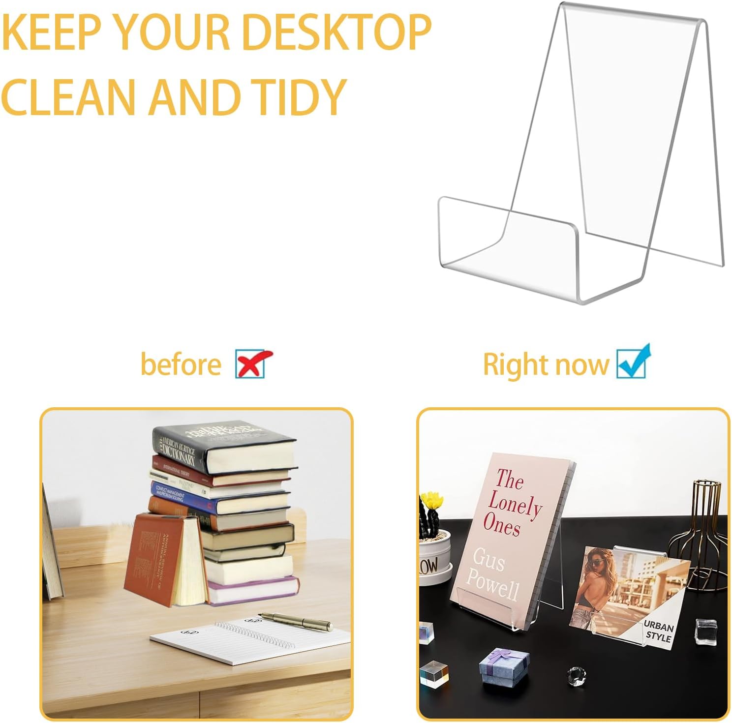 Acrylic Book Display Stand Easel / Clear / Set of 8