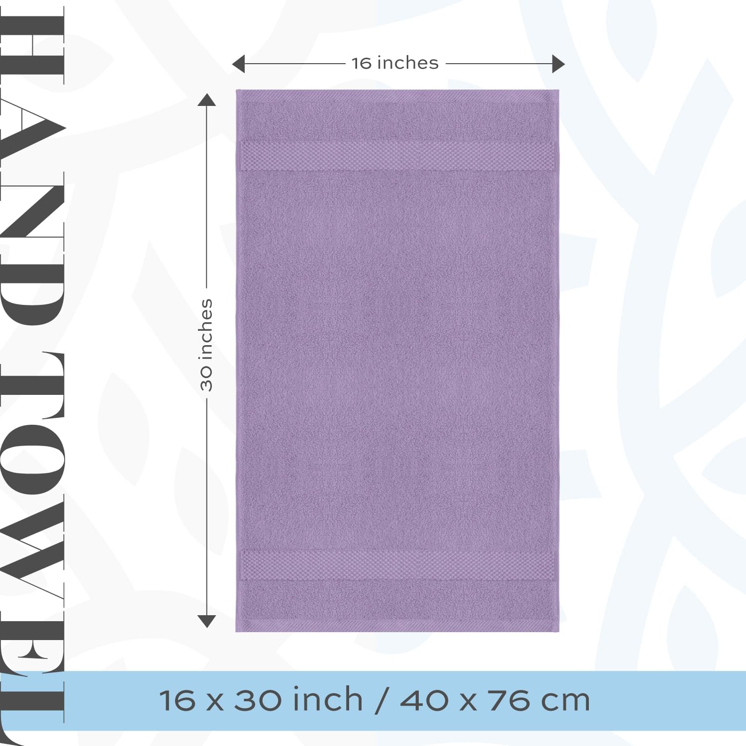 White Classic Luxury Lavender Hand Towels - Soft 100% Turkish Cotton | Highly Absorbent Hotel spa Bathroom Towel