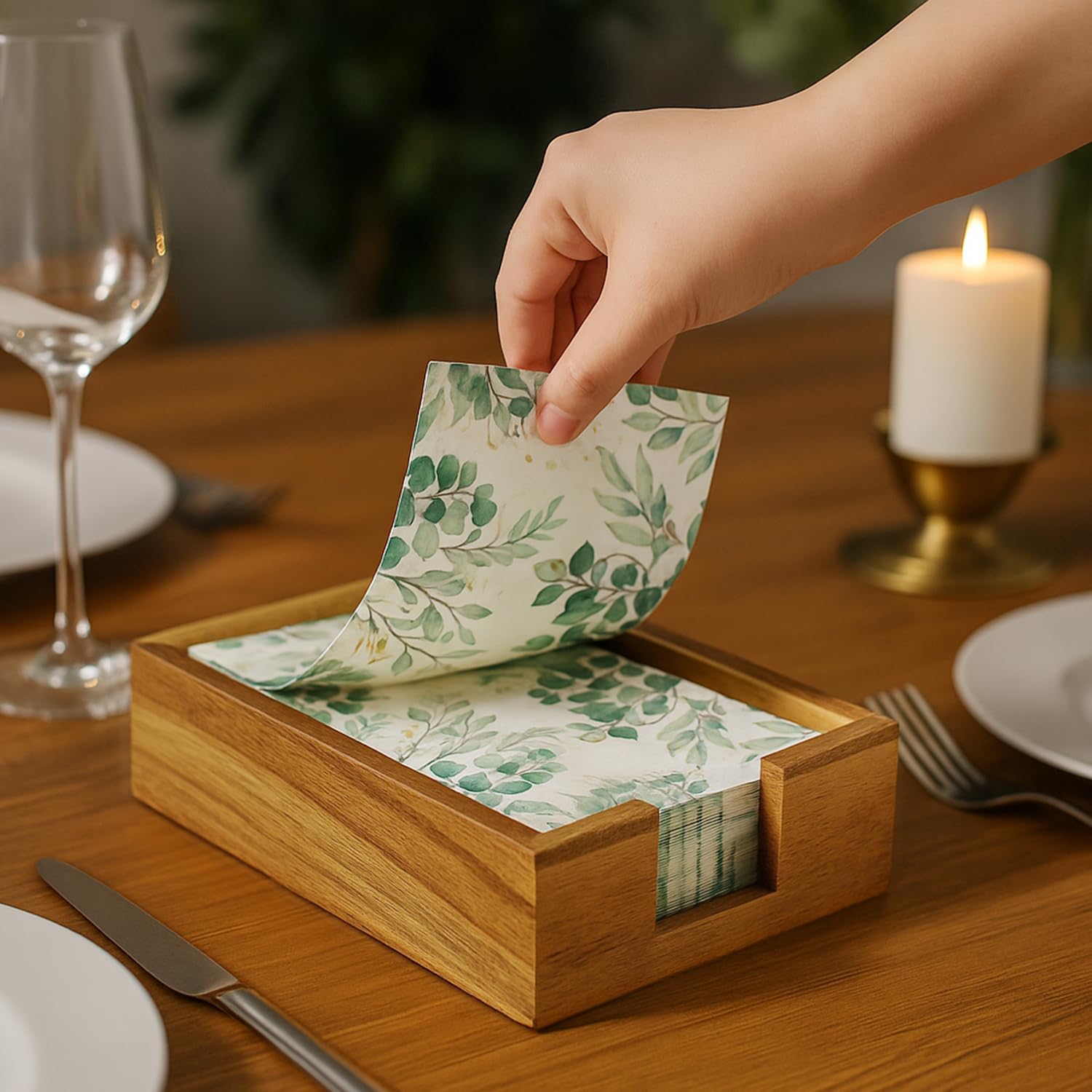Guest Towels Holder / Acacia Wood