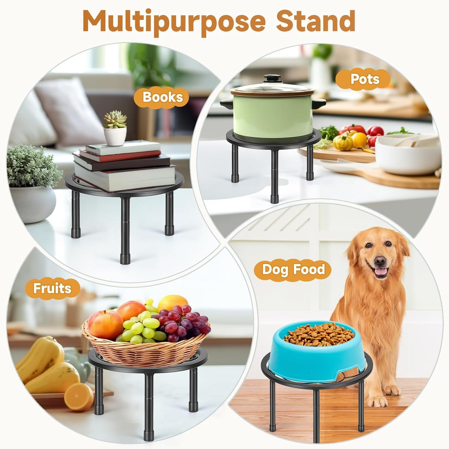 Amaoot 5 Pack Metal Plant Stand, Iron Plant Stands for Indoor and Outdoor | Flower Pot Stands for Multiple Plant, Black