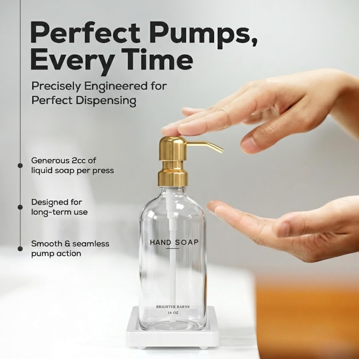Glass Soap Dispenser Bathroom Set by / Clear Gold Sl