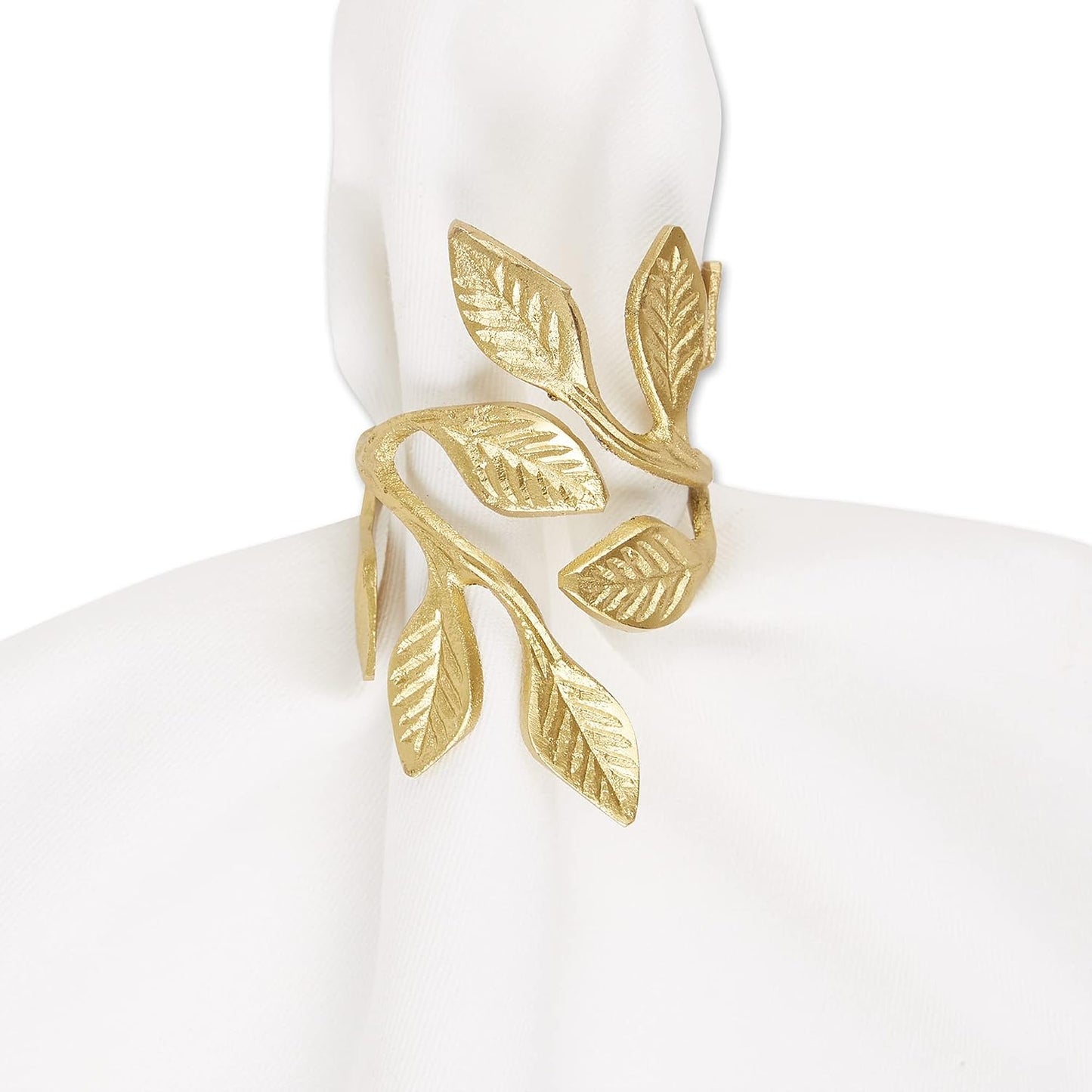 DII Christmas Thanksgiving Holiday Tabletop Décor Collection Decorative Napkin Ring Holder Set, 2.25" Diameter, Gold