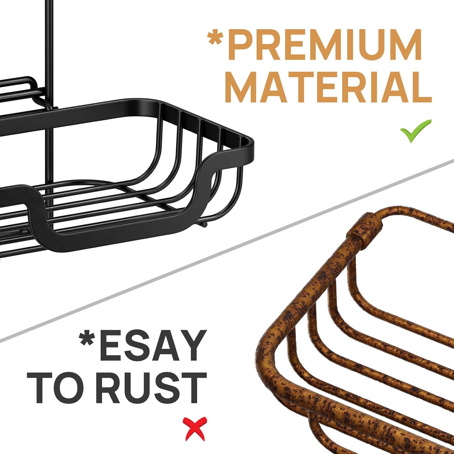Bar Soap Holder for Shower Wall / Black / 2 Tire