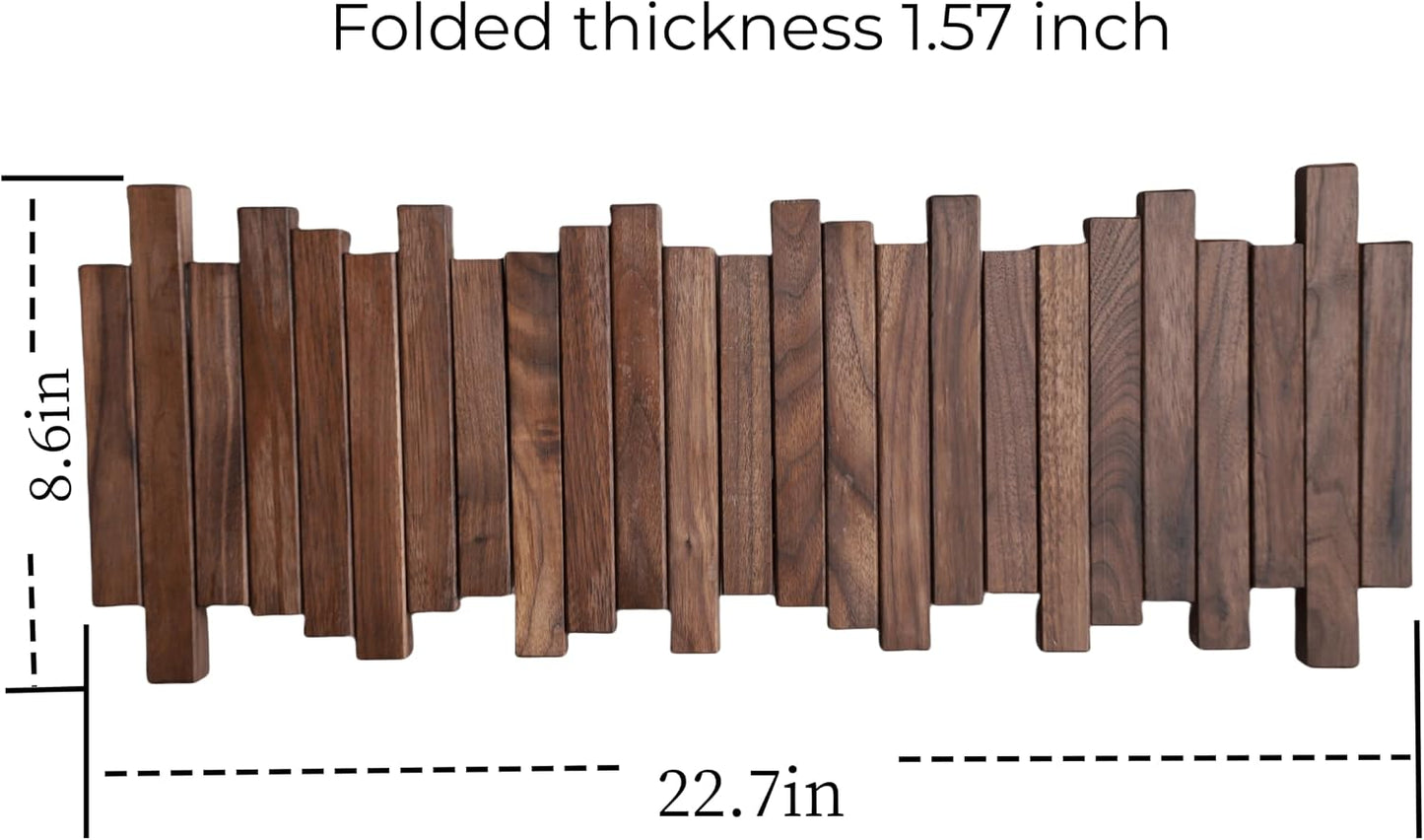 Natural Wood Wall Mounted Piano Coat Rack| Coat Rack Wall Mount| Flip Down Wall Hook Rack 5 Hooks| Entryway Wall