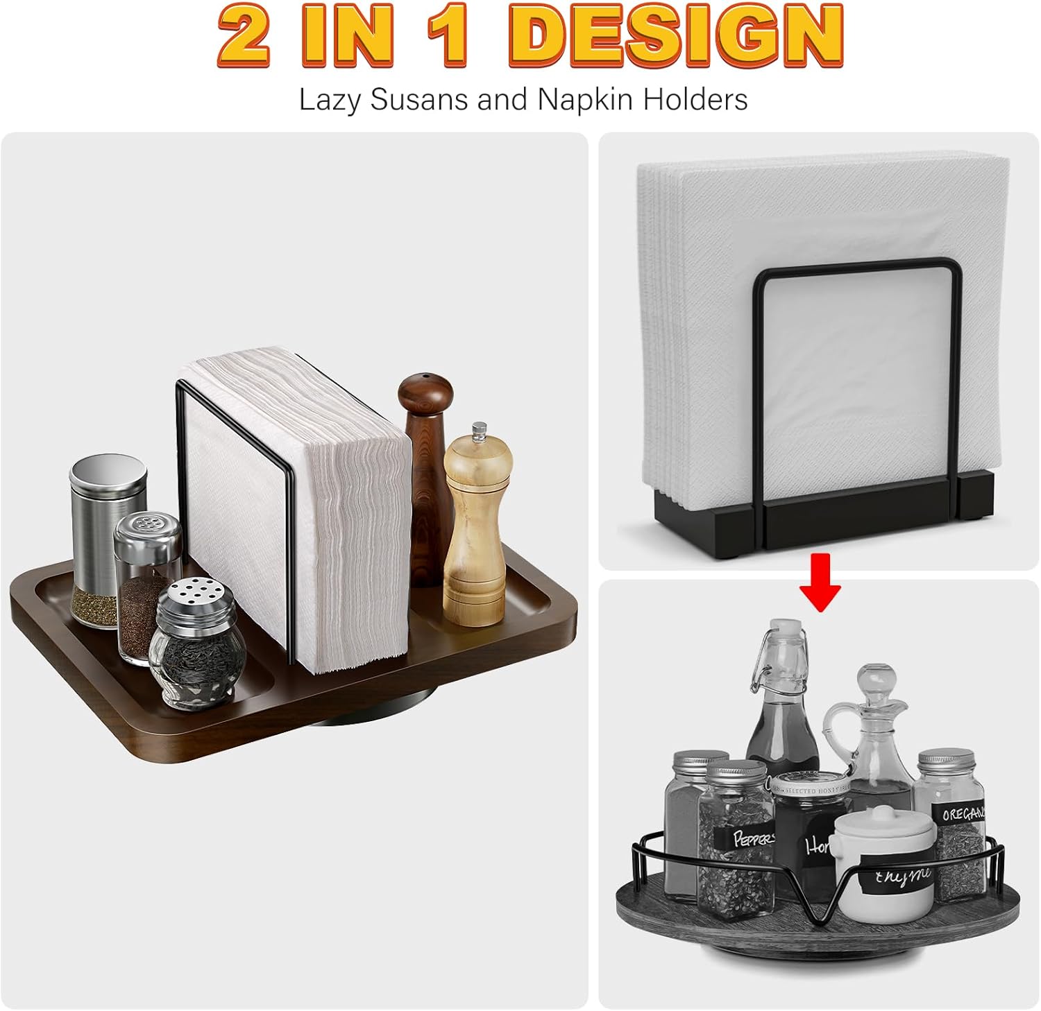 Napkin Holder / Standing Paper Towel Holder / Brown