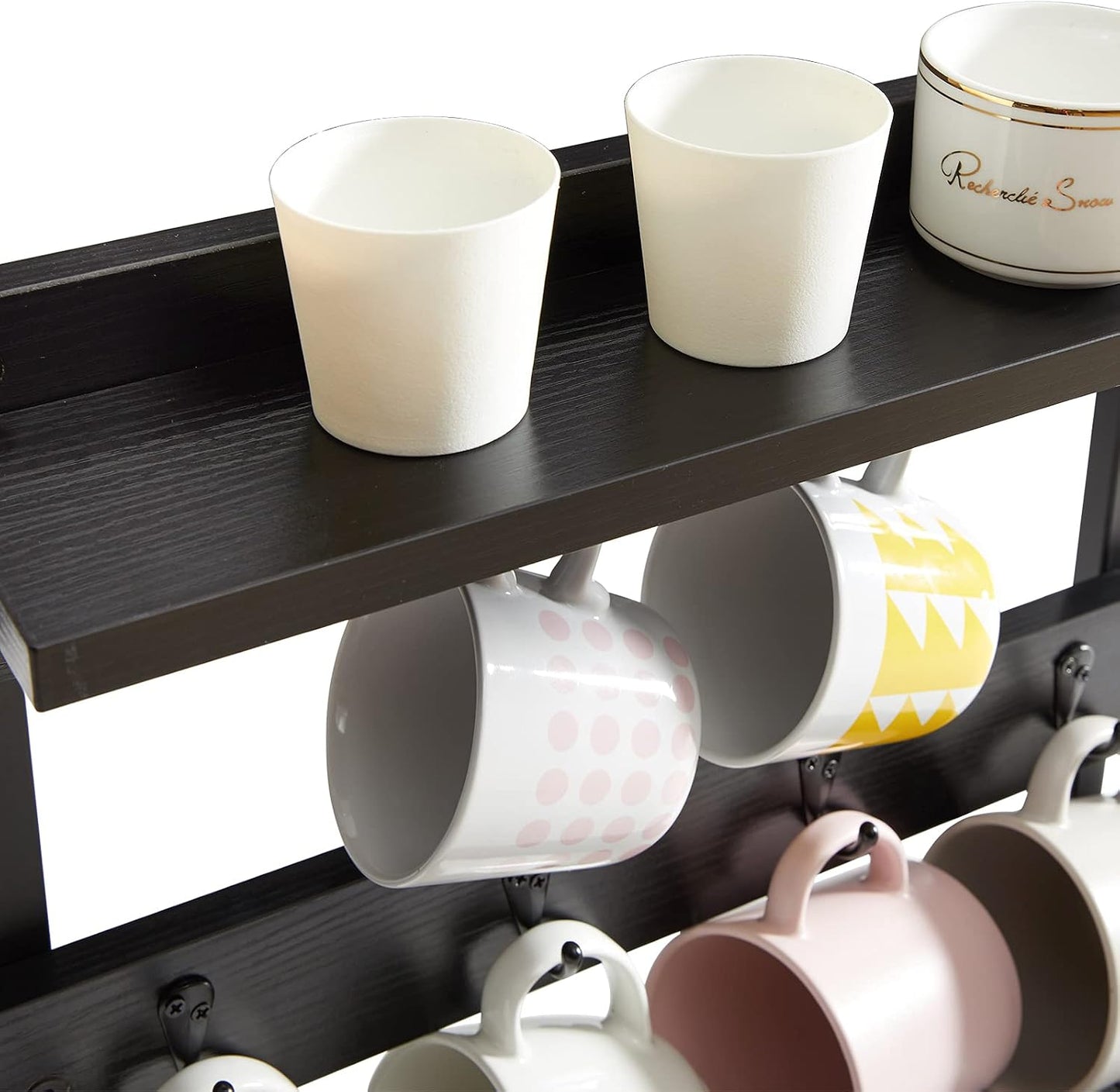 IBUYKE Countertop Mug Tree,Coffee Mug Cup Holder,Black TBJ002B | Coffee Cup Holder Mug Display Organizer Mug Holders
