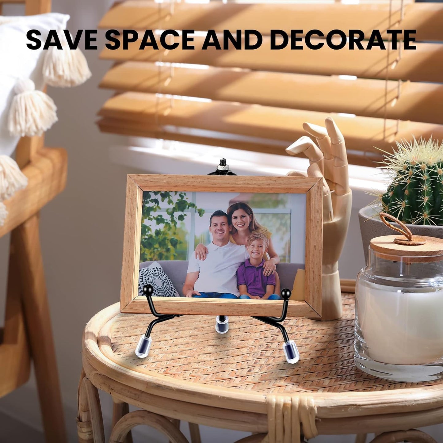 Anti Slip Plate Stands for Display / 4, 6, 8 Inch / Black / Set of 18