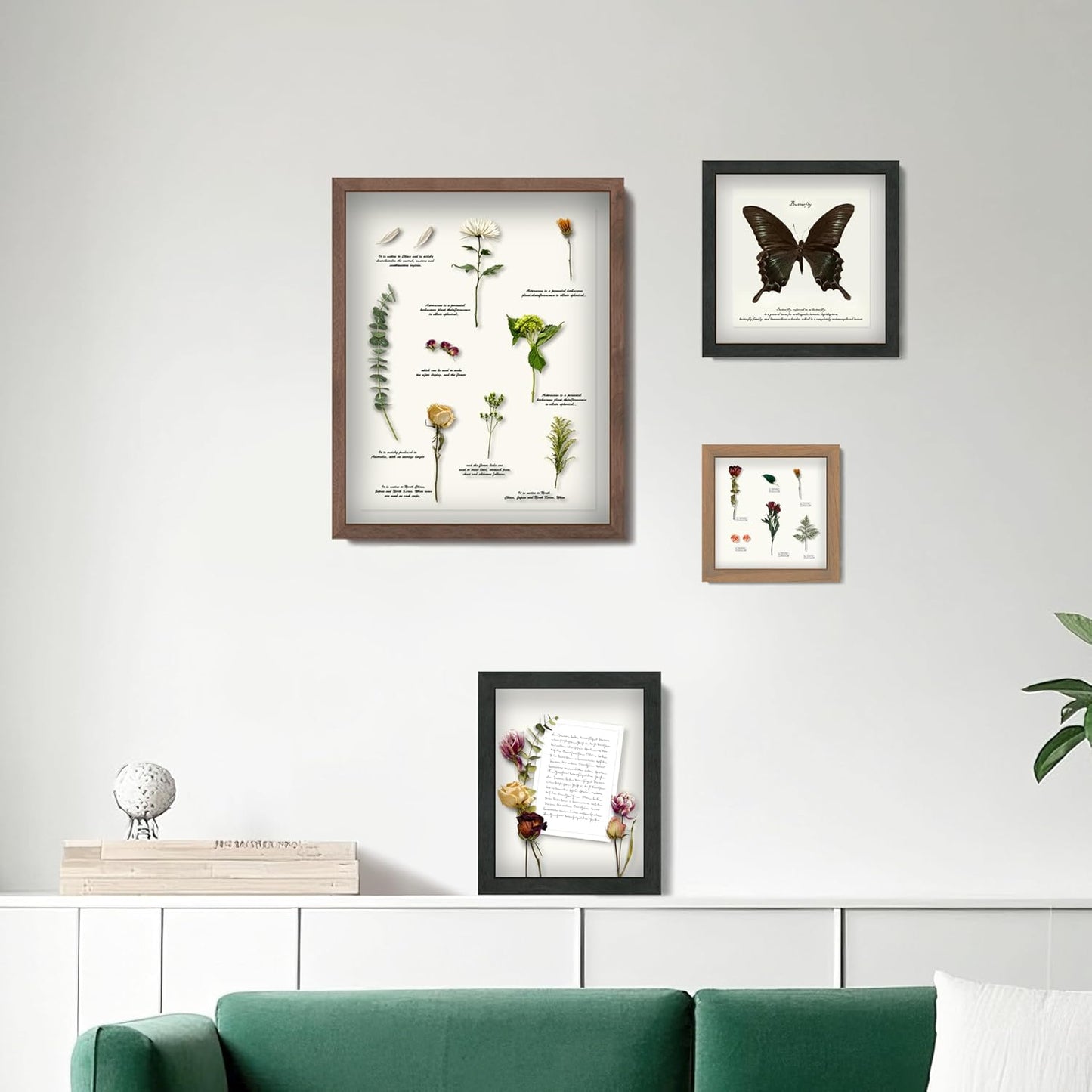 FrameWorks 11” x 11” Golden Oak Wooden Shadow Box Frame – Display Case with Soft Felt Back, Memory Box with Tempered