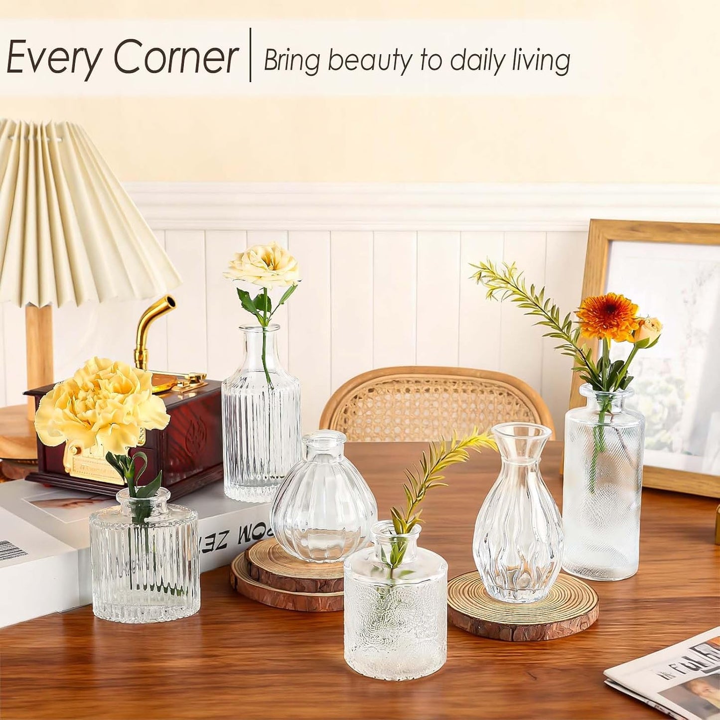 Clear Glass Bud Vases / Standard-clear / Set of 36