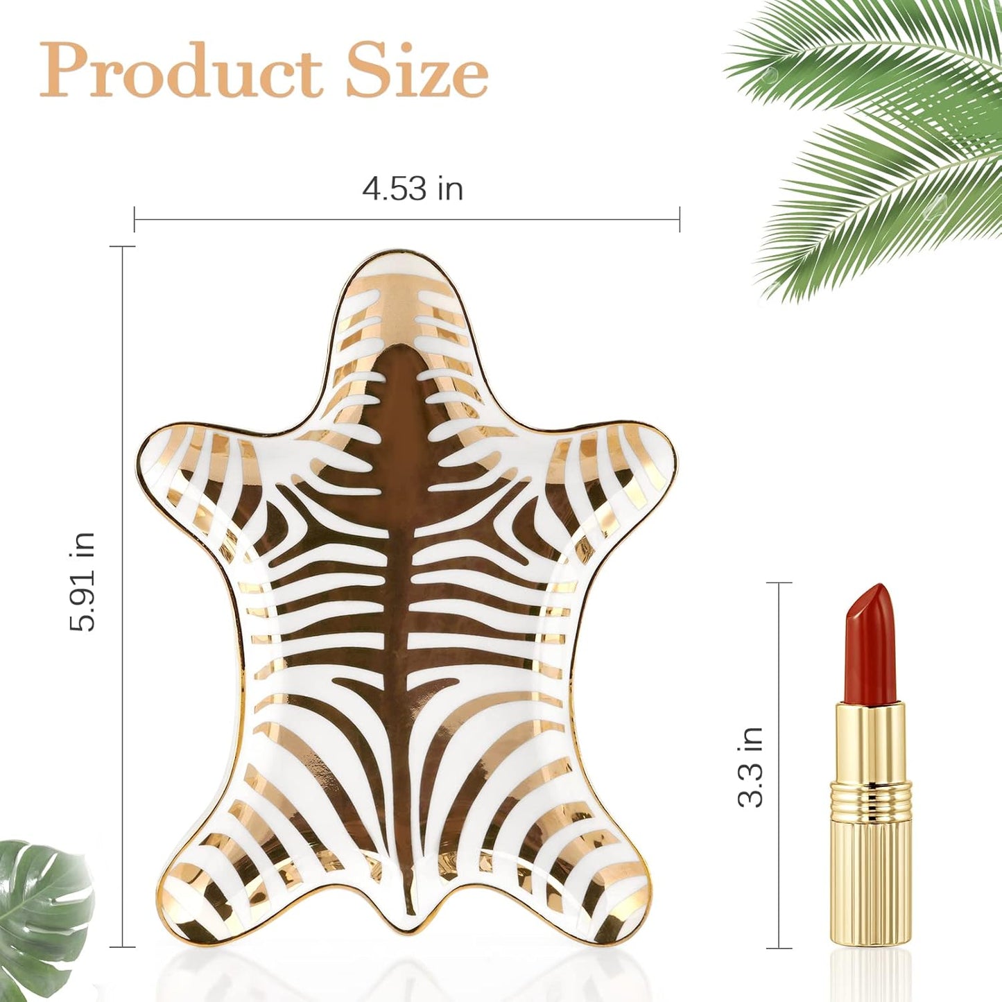 Hand Painted Tiger Skin Ceramic Jewelry Dish Small Jewelry Rack Tray Rings Bracelets Earrings Trays