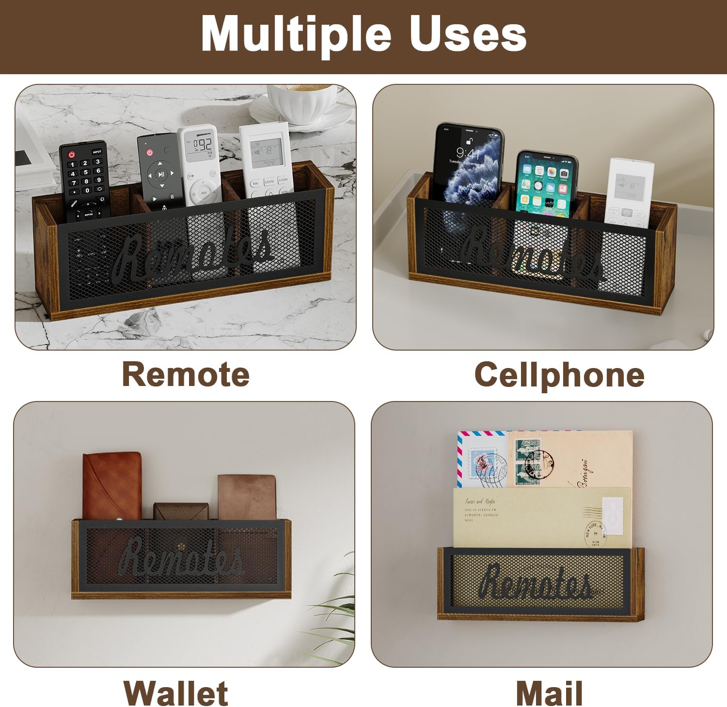 Remote Control Holder / Brown - Style A / Large