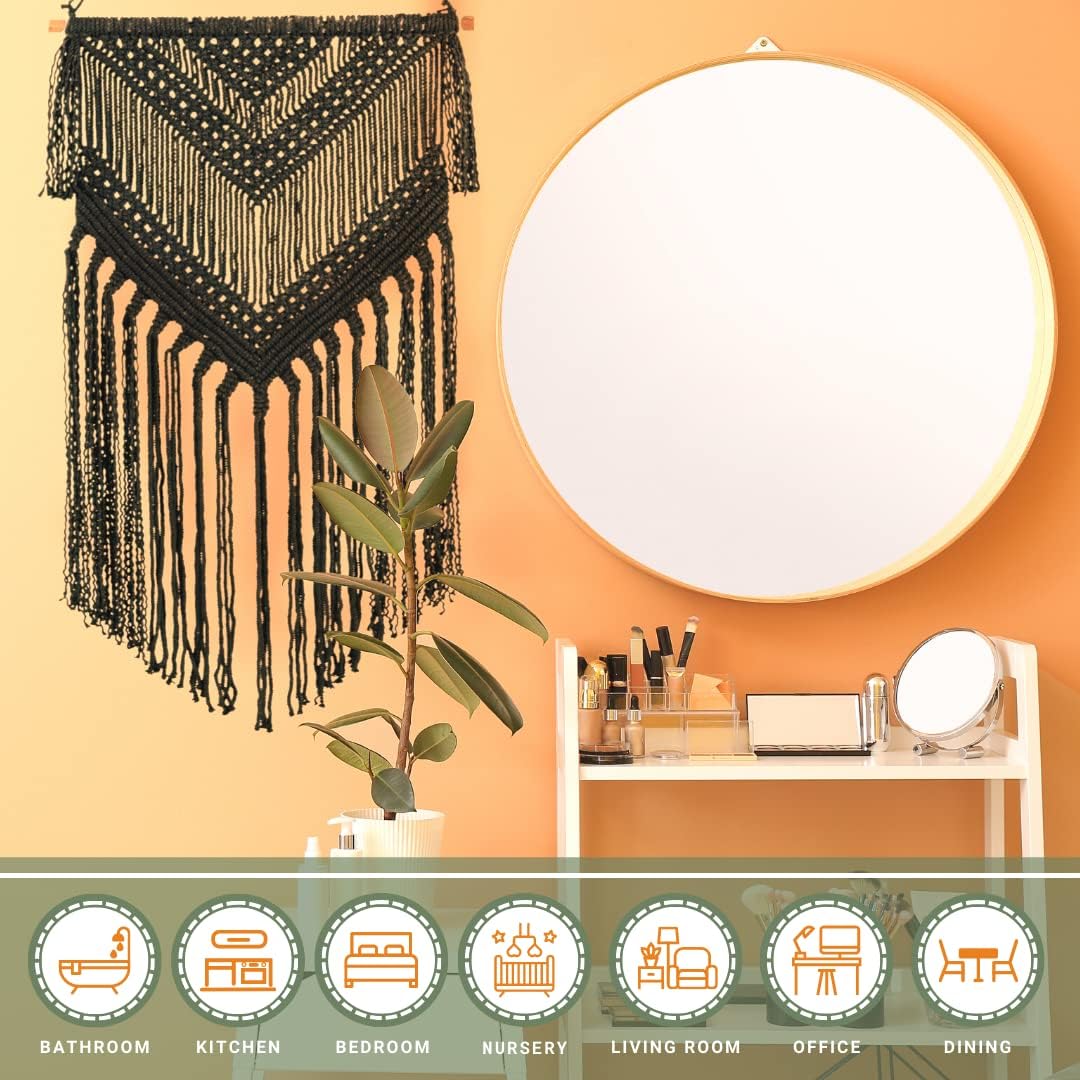 Boho Macrame Woven Wall Hanging / Black / 16 x 36