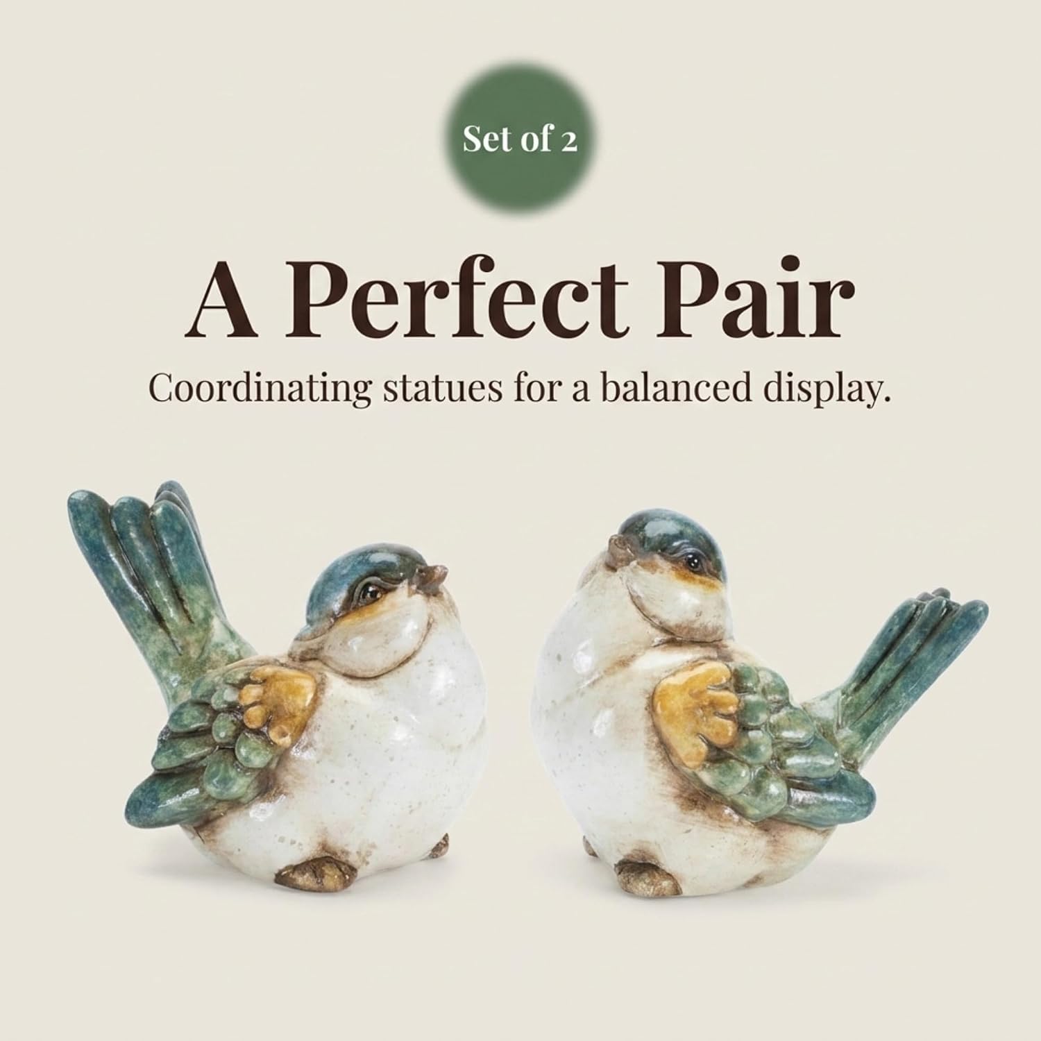 Rustic Farmhouse Style Songbird Statues / Set of 2