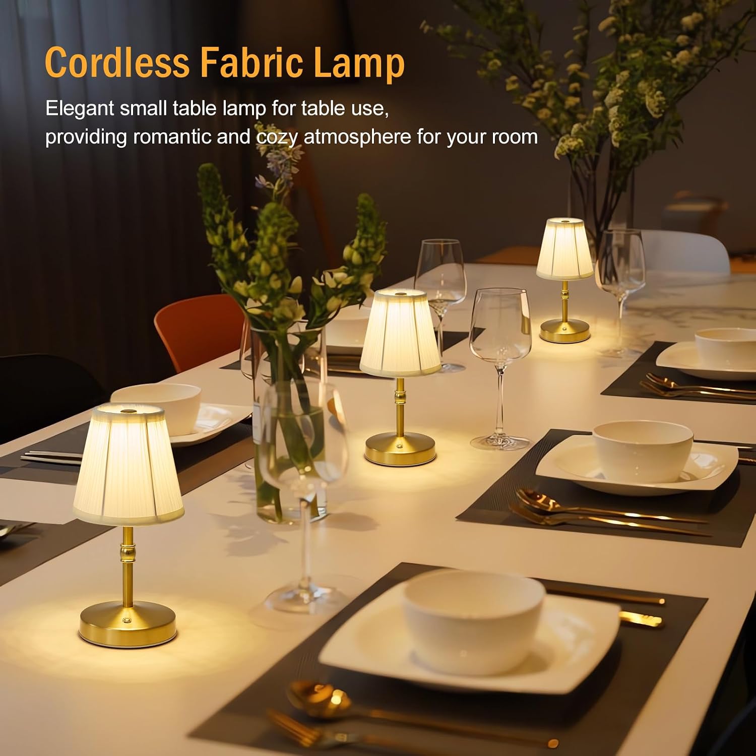 Cordless Mini Lamps Gold,3000 mah Battery Operated Lamp,3 Color Temperature Dimmable Table Lamp,Small Rechargeable